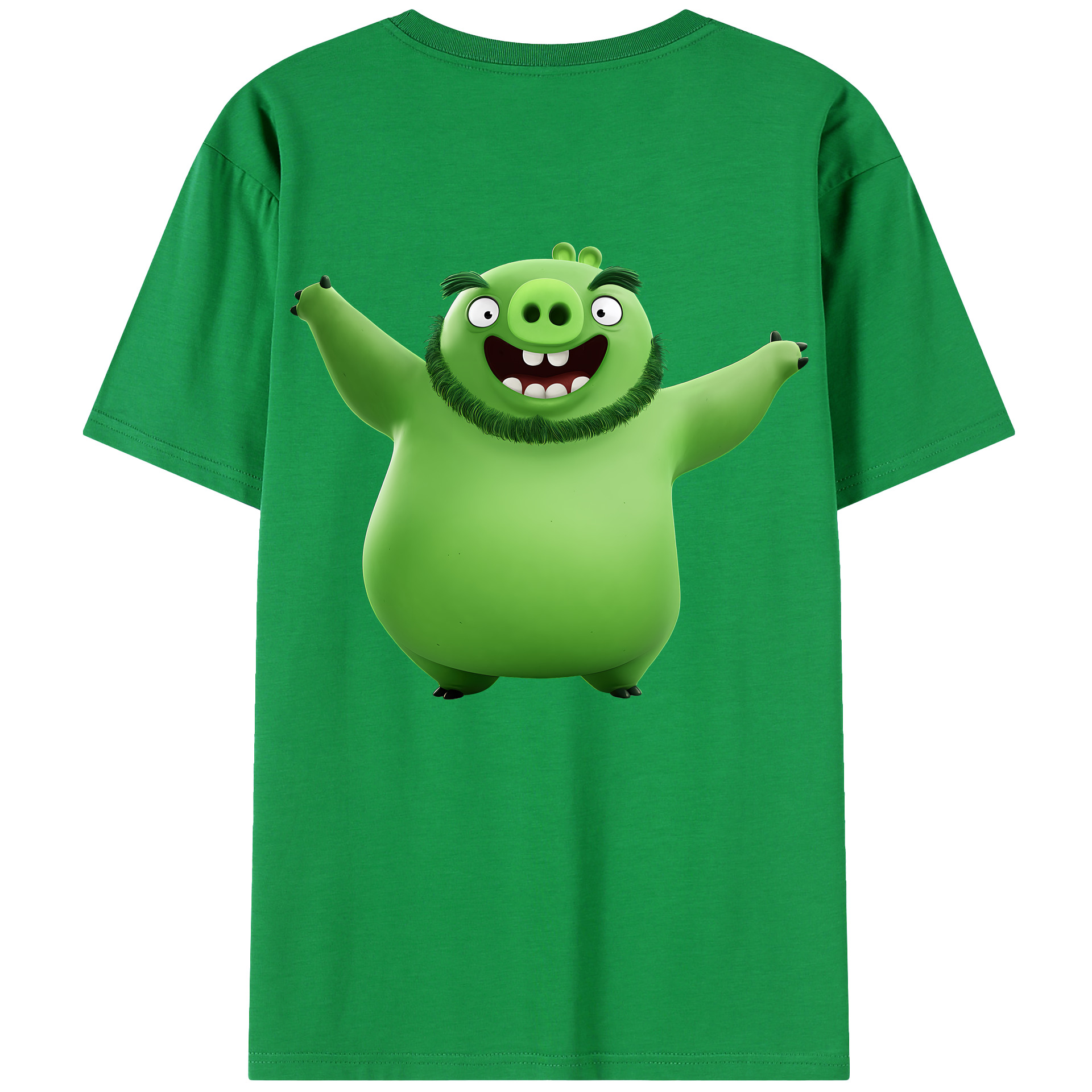 （画像用） Angry Birds アングリーバード 綿100％ メンズ半袖Tシャツ（バックプリント） 通気性