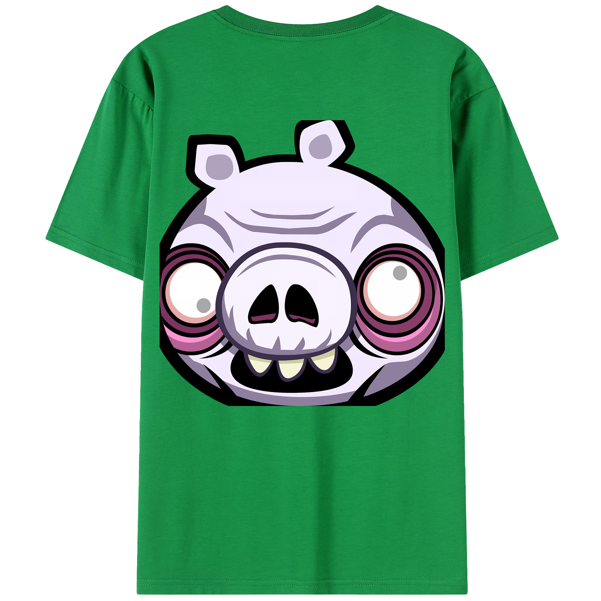 （画像用） Angry Birds アングリーバード 綿100％ メンズ半袖Tシャツ（バックプリント） 通気性