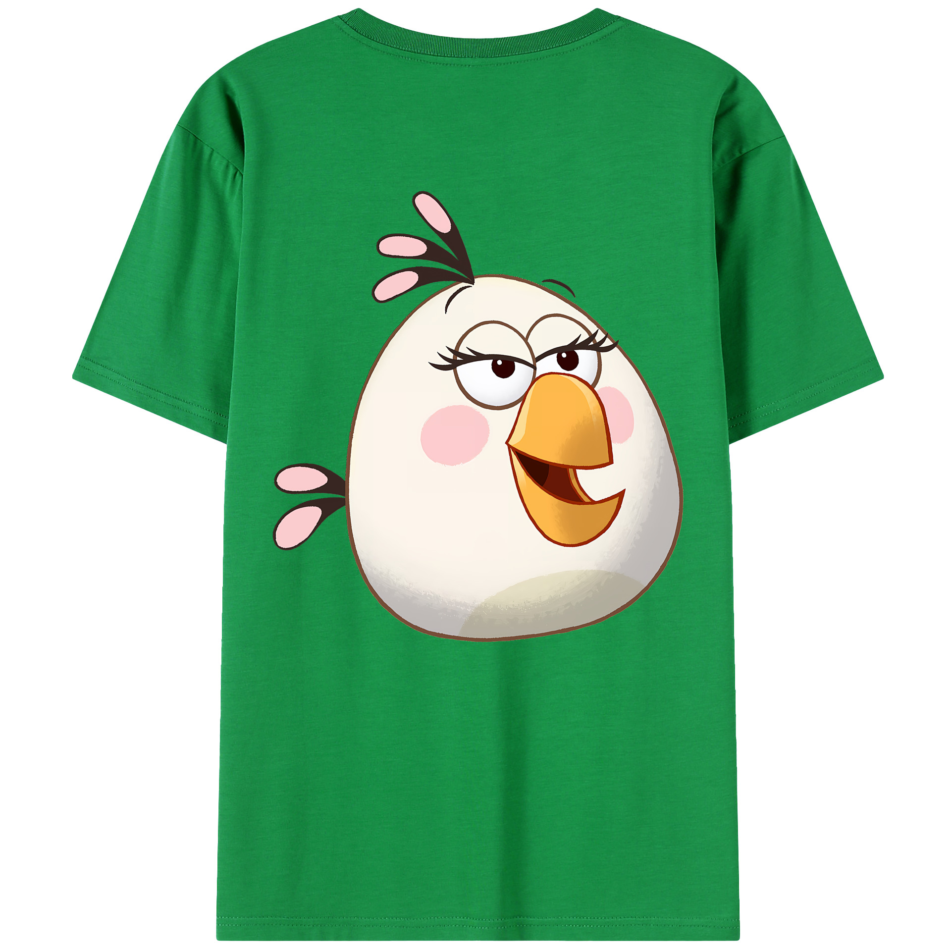 （画像用） Angry Birds アングリーバード 綿100％ メンズ半袖Tシャツ（バックプリント） 通気性