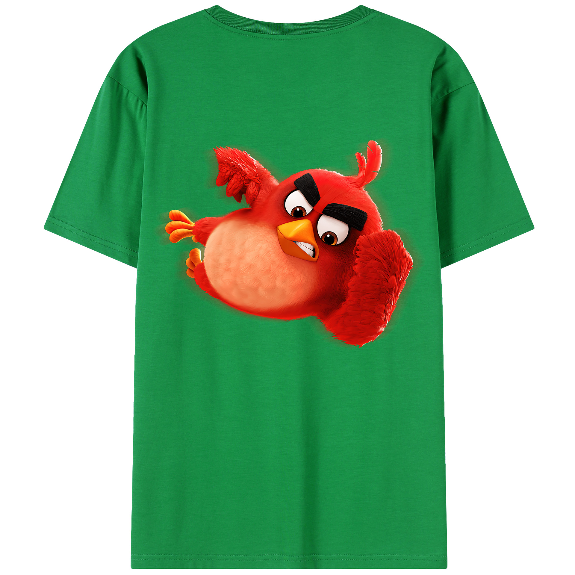 （画像用） Angry Birds アングリーバード 綿100％ メンズ半袖Tシャツ（バックプリント） 通気性