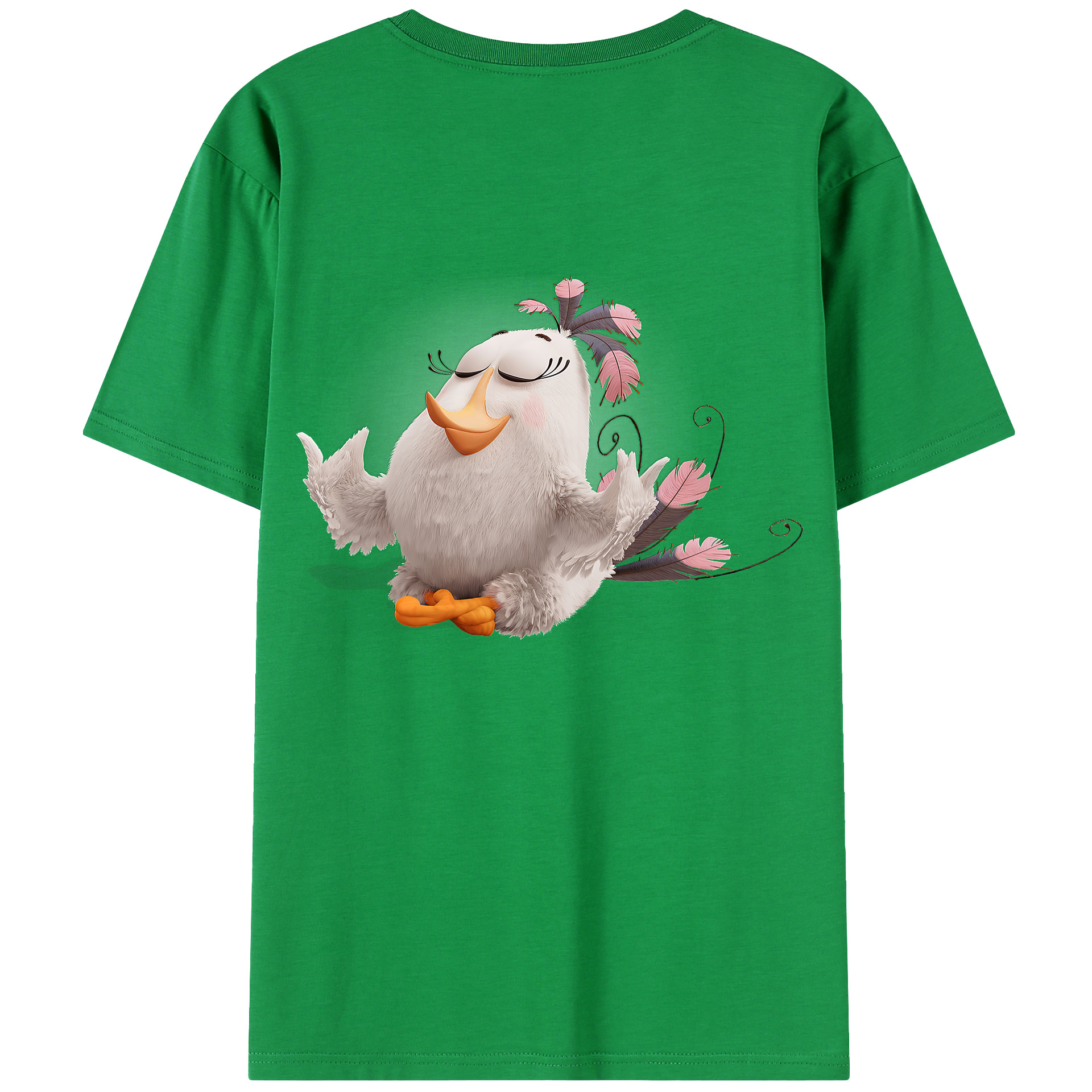 （画像用） Angry Birds アングリーバード 綿100％ メンズ半袖Tシャツ（バックプリント） 通気性