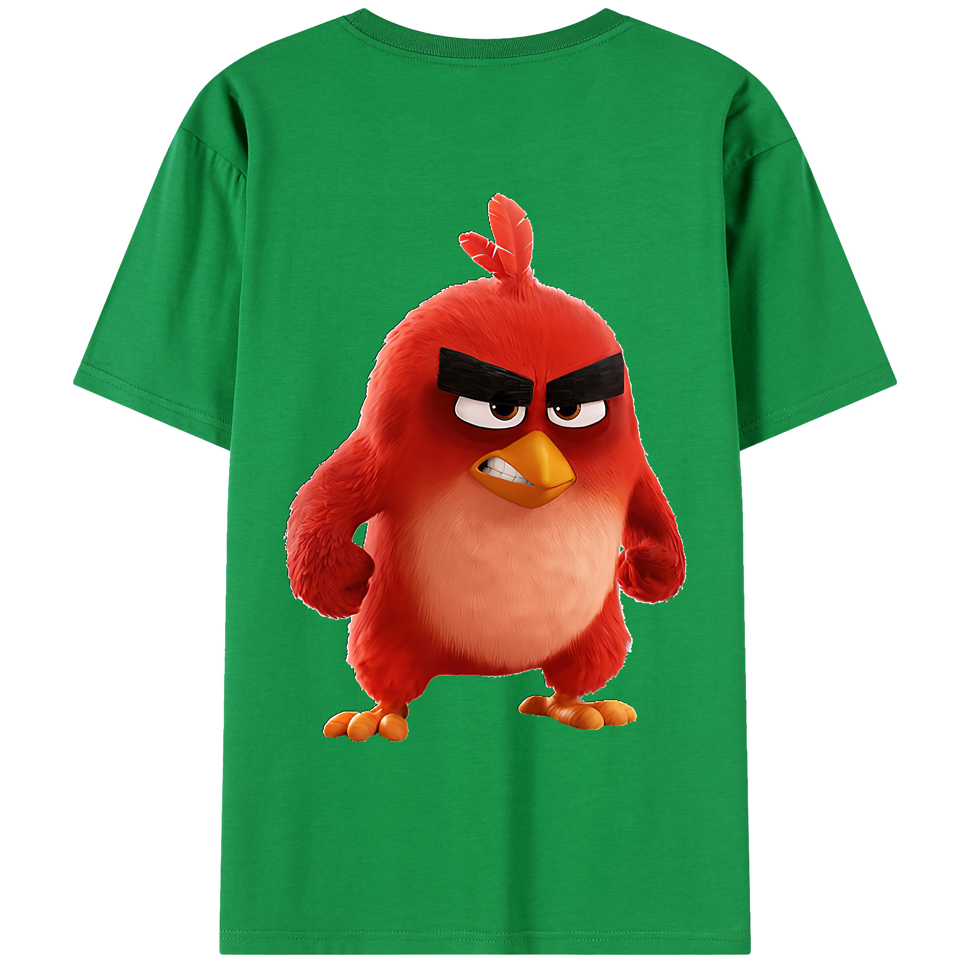 （画像用） Angry Birds アングリーバード 綿100％ メンズ半袖Tシャツ（バックプリント） 通気性
