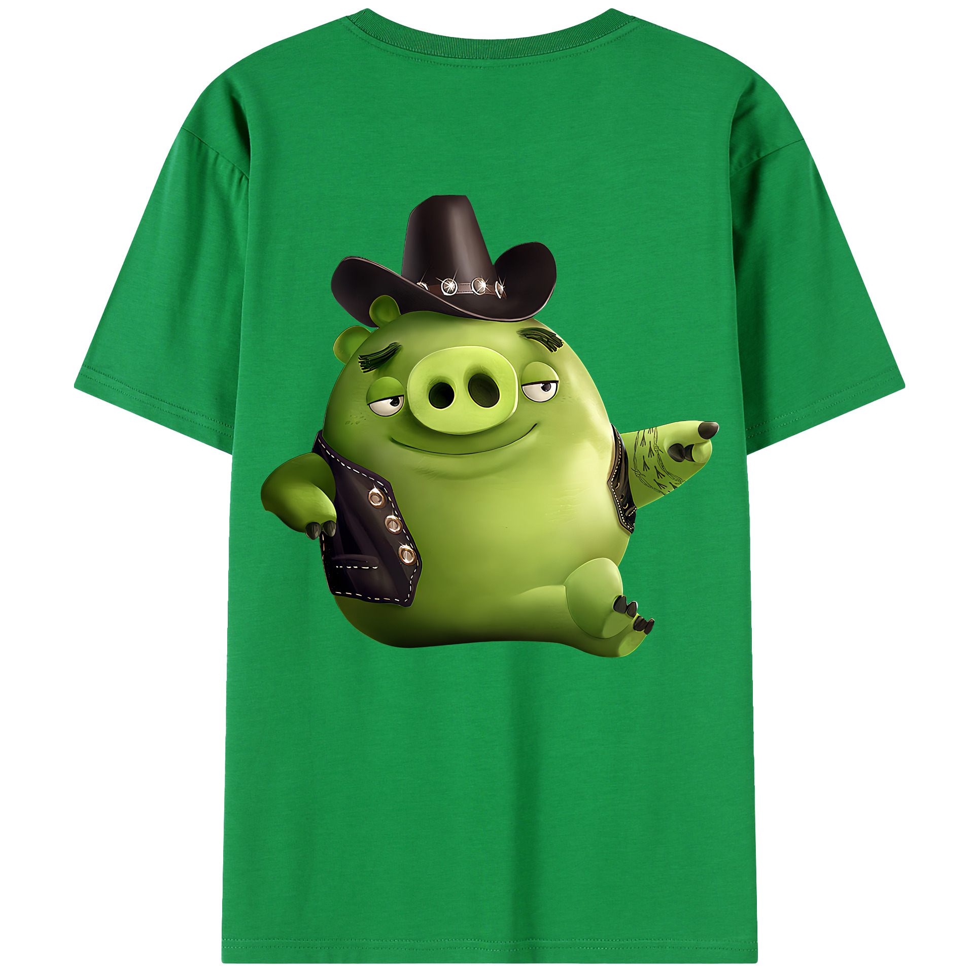 （画像用） Angry Birds アングリーバード 綿100％ メンズ半袖Tシャツ（バックプリント） 通気性