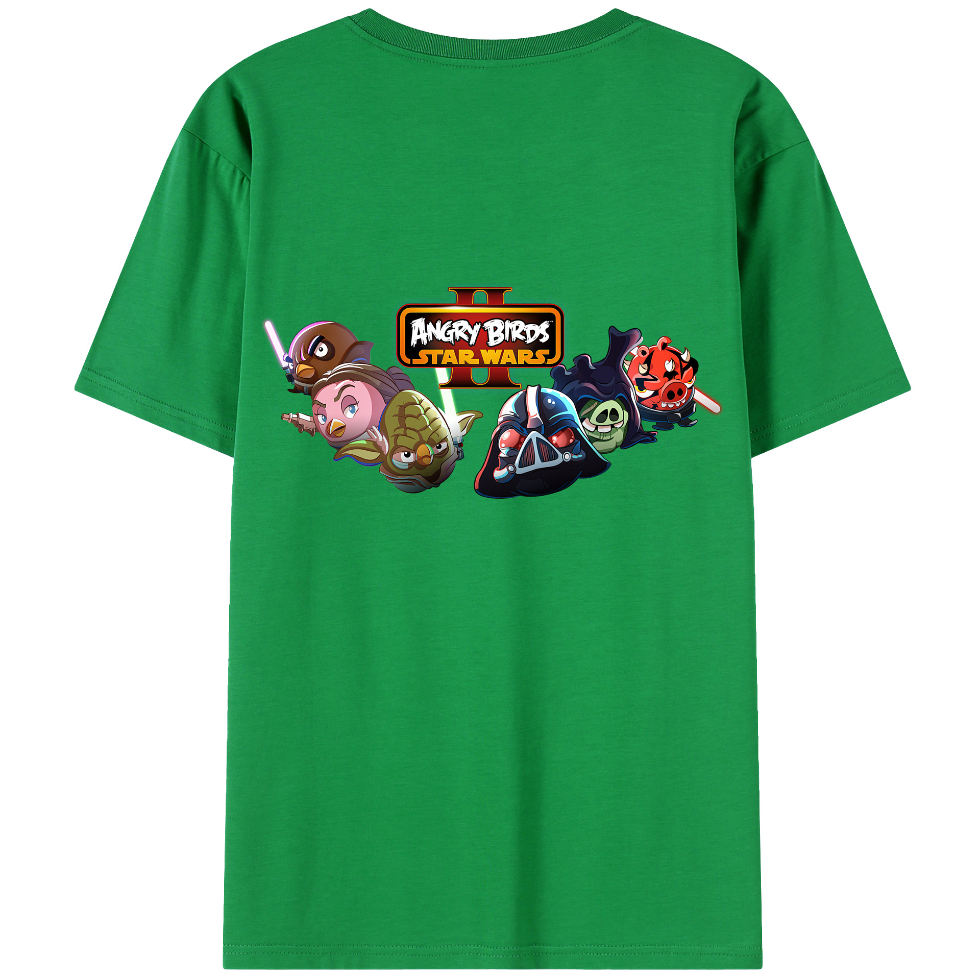 （画像用） Angry Birds アングリーバード 綿100％ メンズ半袖Tシャツ（バックプリント） 通気性