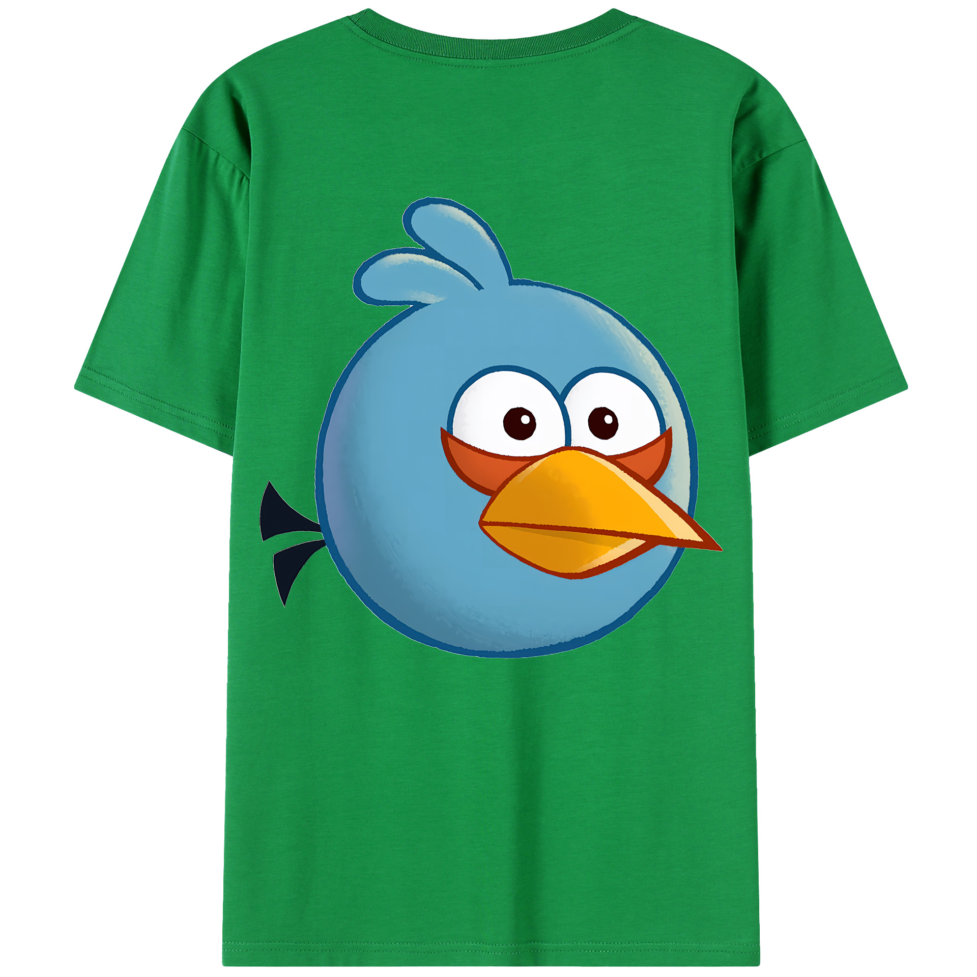 （画像用） Angry Birds アングリーバード 綿100％ メンズ半袖Tシャツ（バックプリント） 通気性