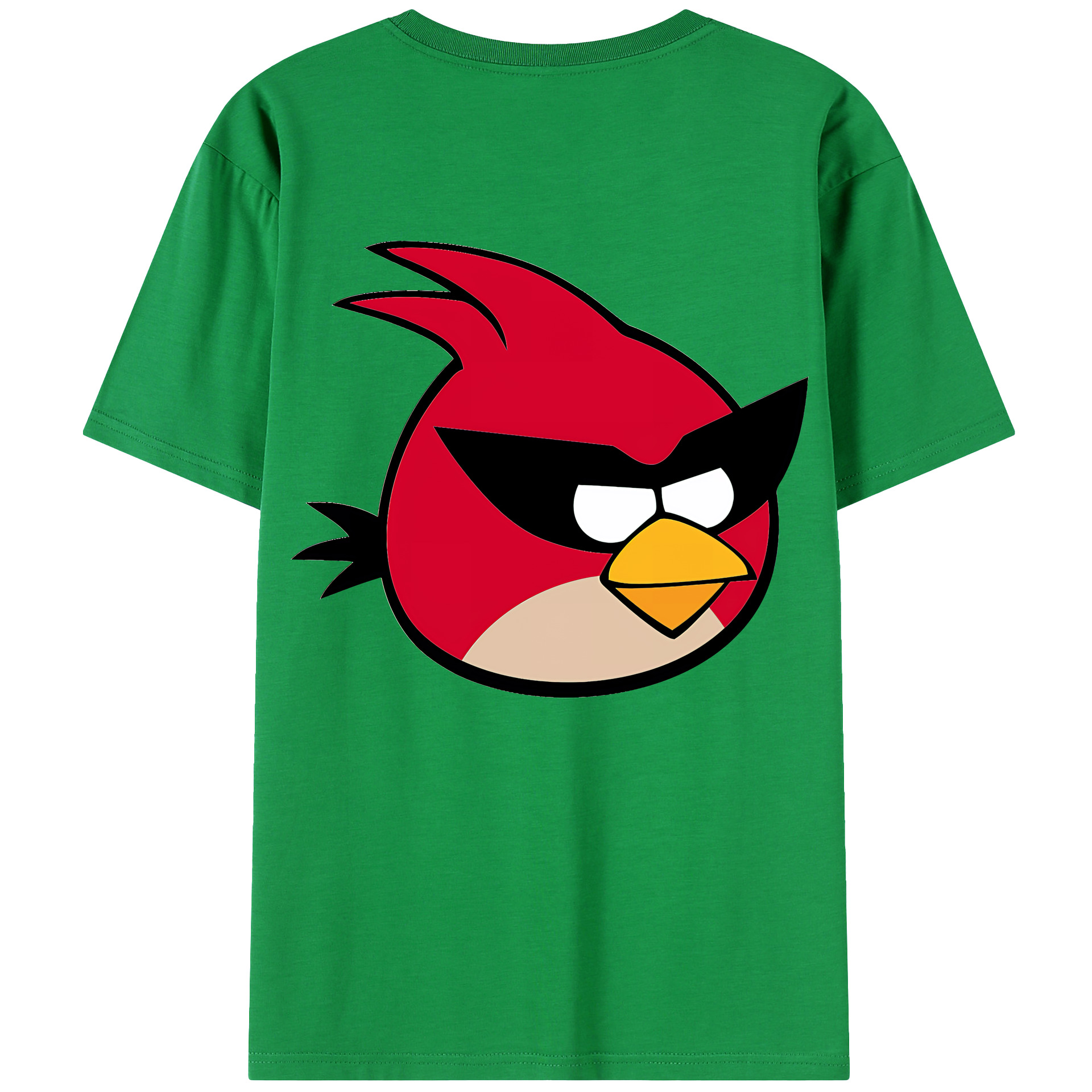 （画像用） Angry Birds アングリーバード 綿100％ メンズ半袖Tシャツ（バックプリント） 通気性