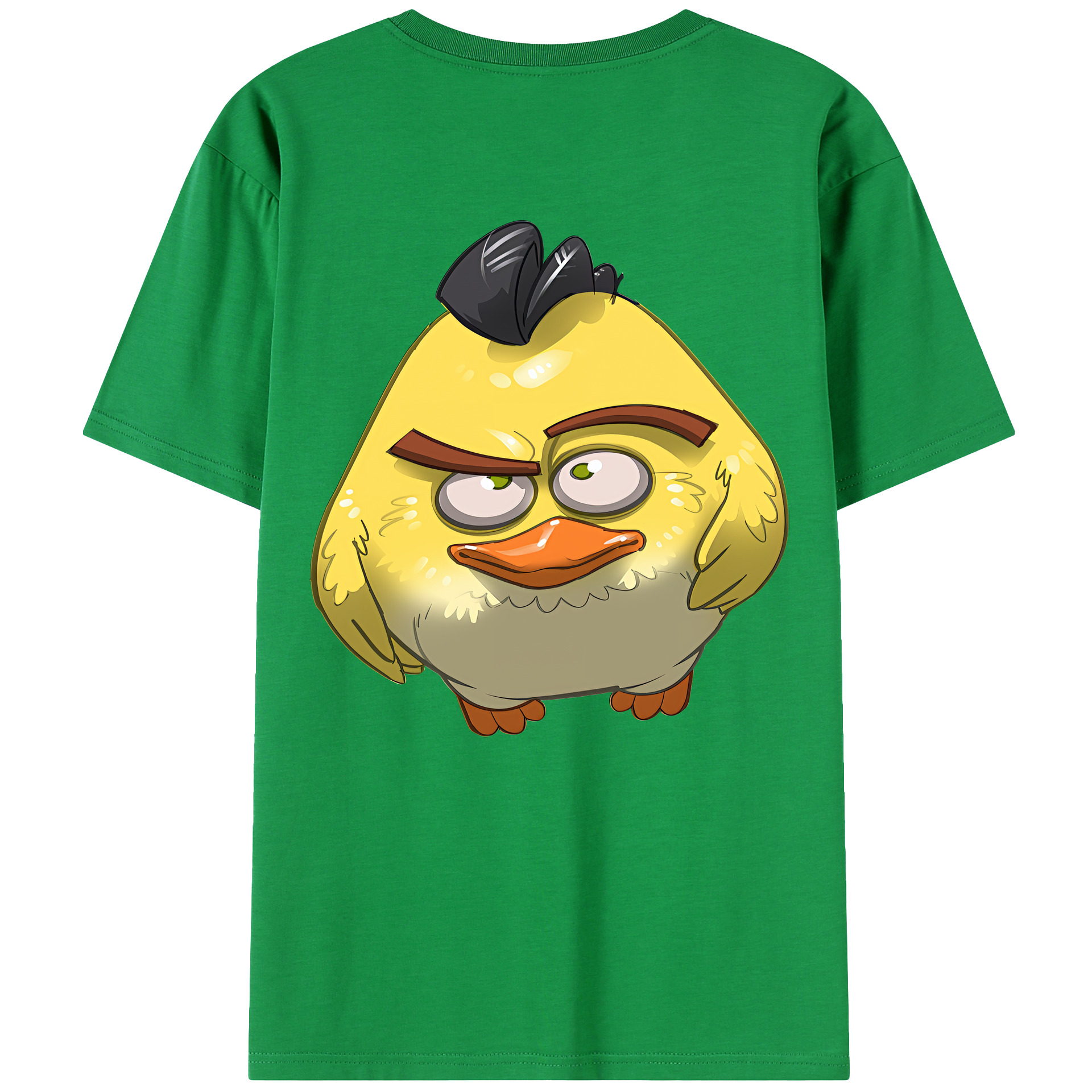 （画像用） Angry Birds アングリーバード 綿100％ メンズ半袖Tシャツ（バックプリント） 通気性