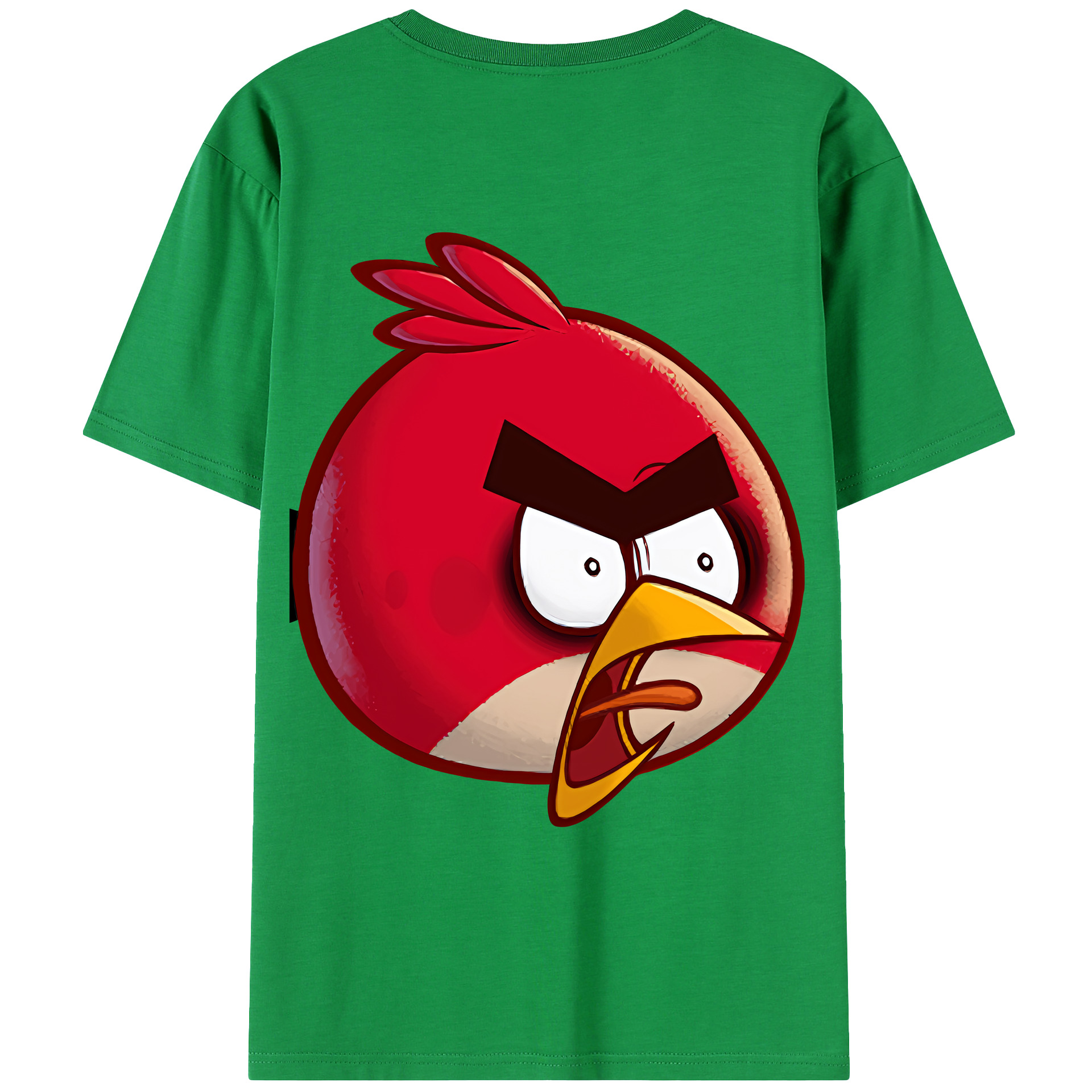 （画像用） Angry Birds アングリーバード 綿100％ メンズ半袖Tシャツ（バックプリント） 通気性