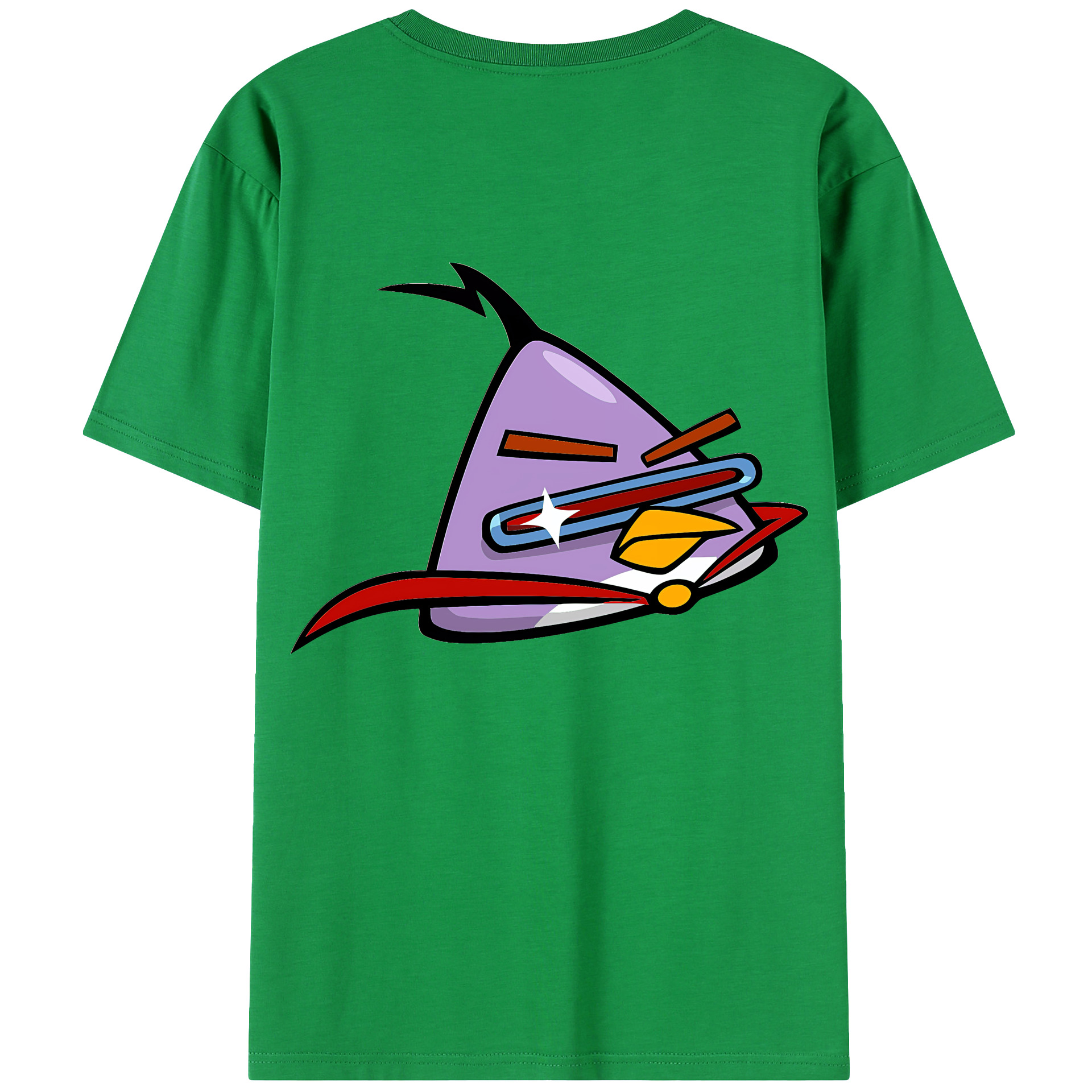 （画像用） Angry Birds アングリーバード 綿100％ メンズ半袖Tシャツ（バックプリント） 通気性