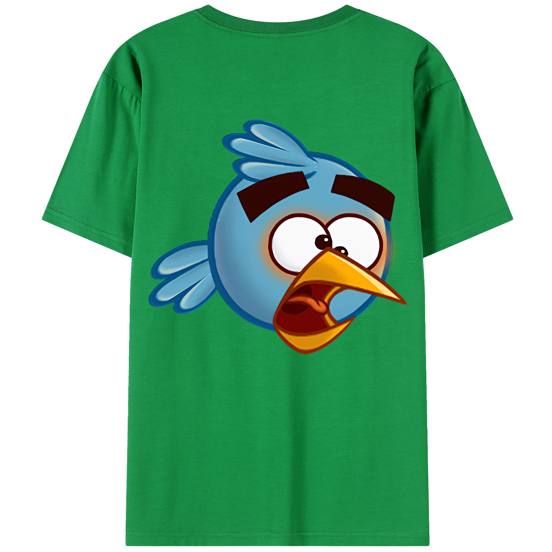 （画像用） Angry Birds アングリーバード 綿100％ メンズ半袖Tシャツ（バックプリント） 通気性