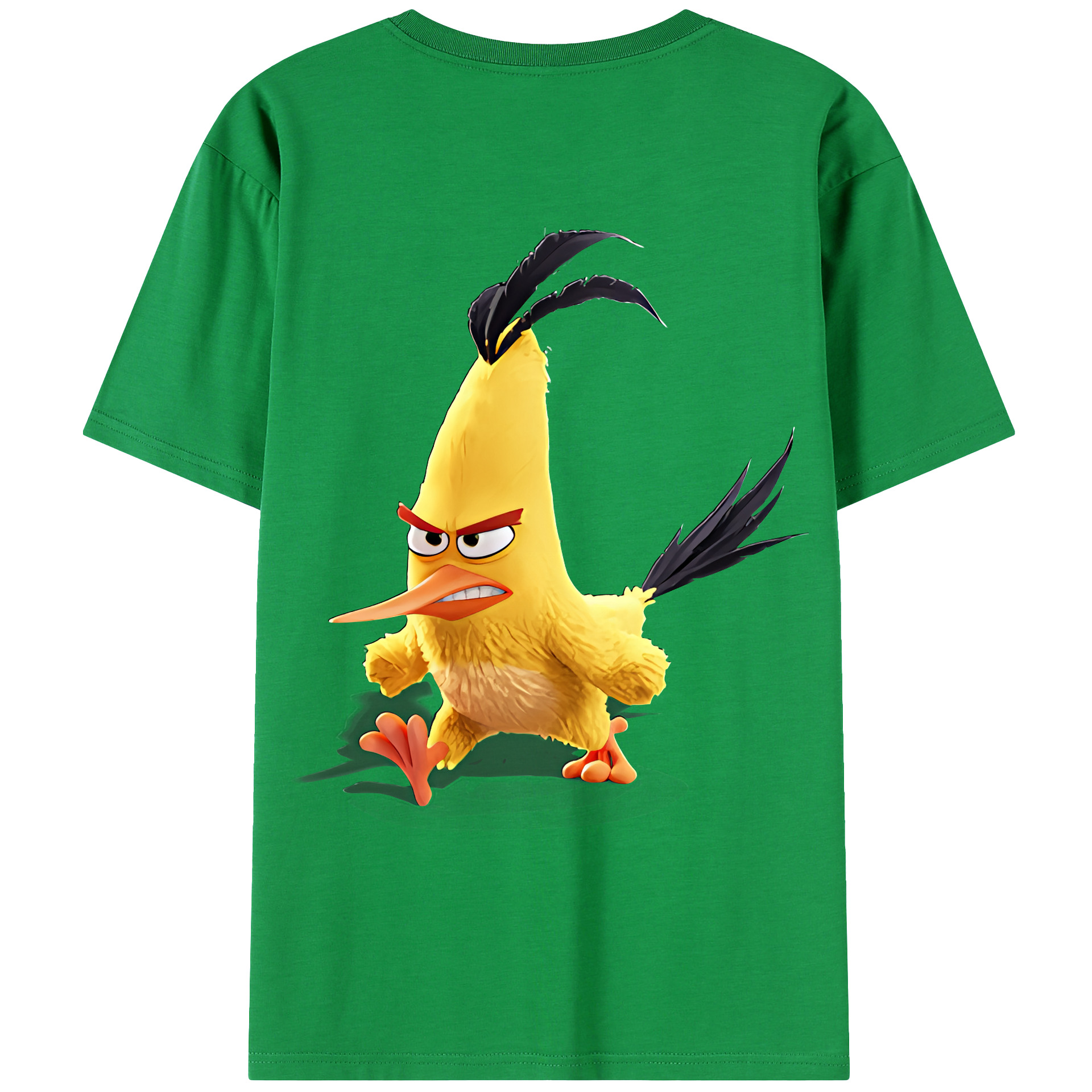 （画像用） Angry Birds アングリーバード 綿100％ メンズ半袖Tシャツ（バックプリント） 通気性