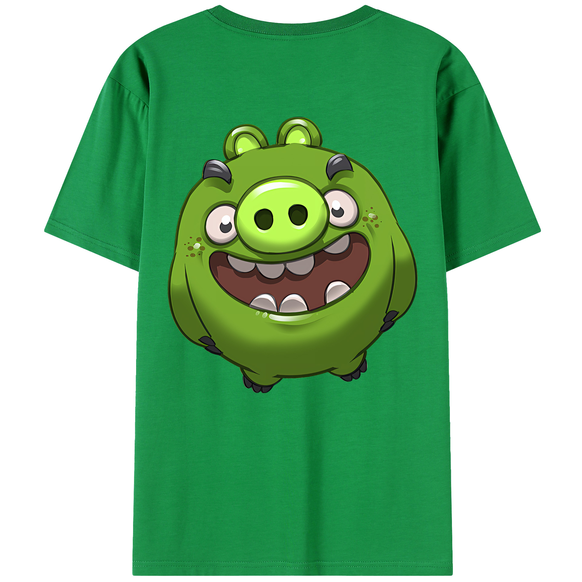（画像用） Angry Birds アングリーバード 綿100％ メンズ半袖Tシャツ（バックプリント） 通気性