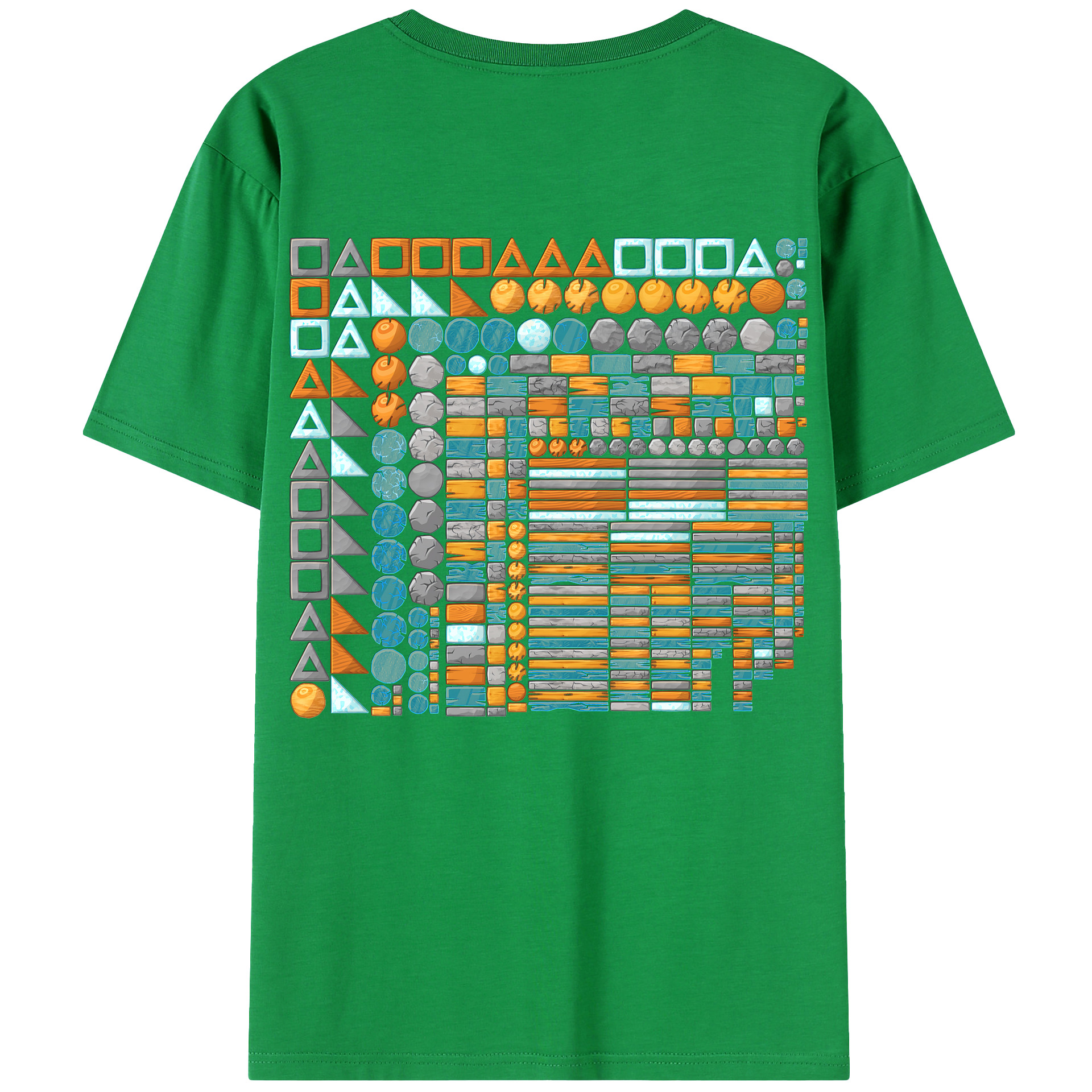 （画像用） Angry Birds アングリーバード 綿100％ メンズ半袖Tシャツ（バックプリント） 通気性
