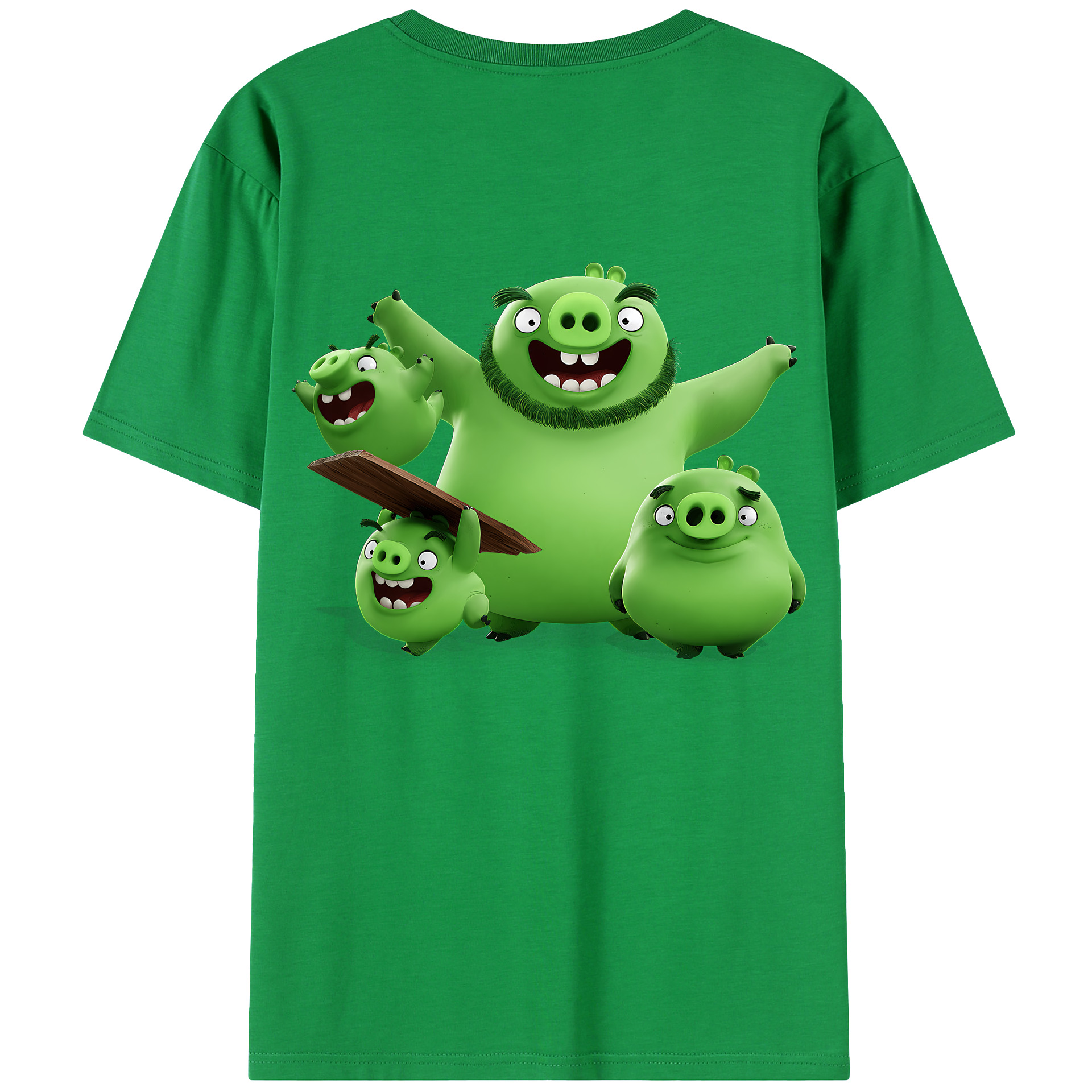 （画像用） Angry Birds アングリーバード 綿100％ メンズ半袖Tシャツ（バックプリント） 通気性