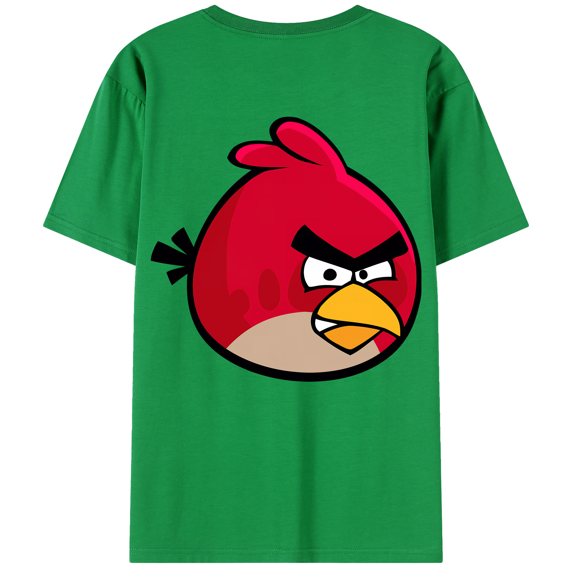 （画像用） Angry Birds アングリーバード 綿100％ メンズ半袖Tシャツ（バックプリント） 通気性