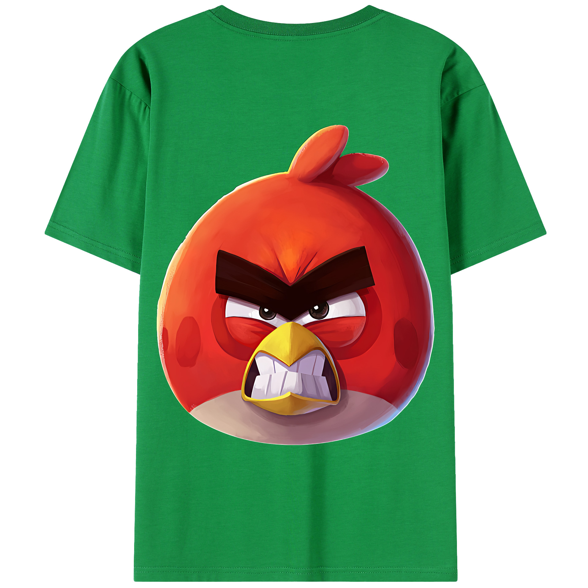 （画像用） Angry Birds アングリーバード 綿100％ メンズ半袖Tシャツ（バックプリント） 通気性