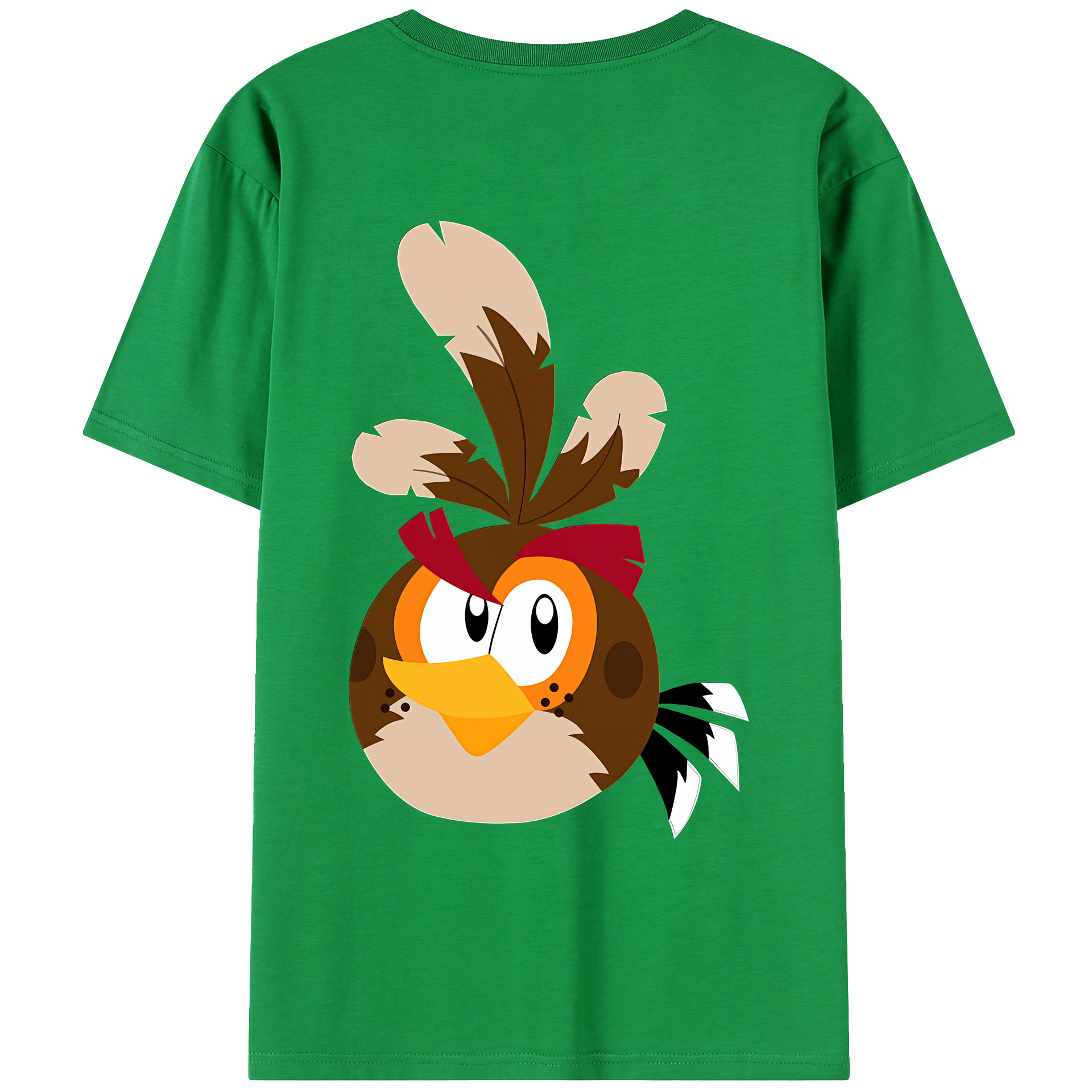 （画像用） Angry Birds アングリーバード 綿100％ メンズ半袖Tシャツ（バックプリント） 通気性