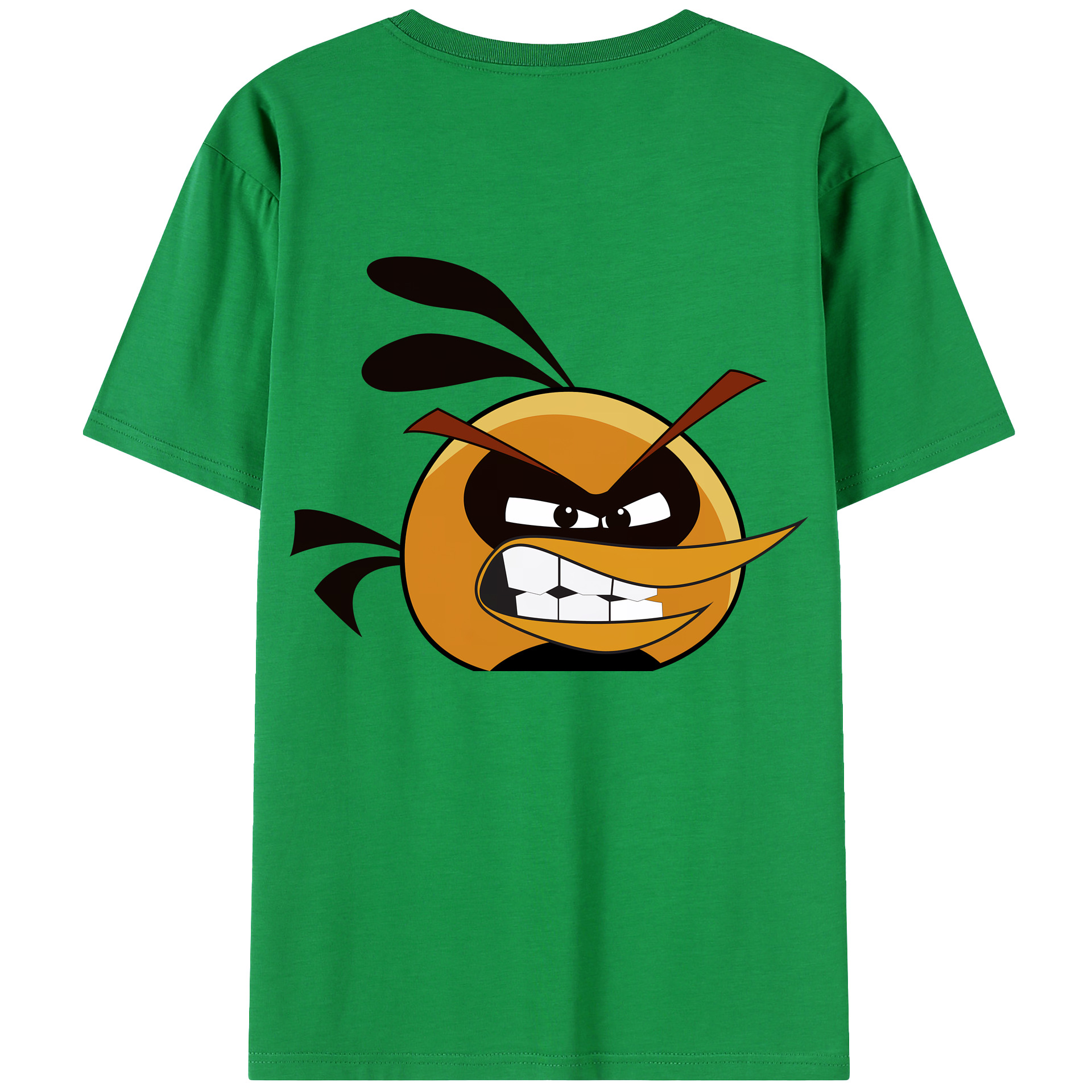 （画像用） Angry Birds アングリーバード 綿100％ メンズ半袖Tシャツ（バックプリント） 通気性
