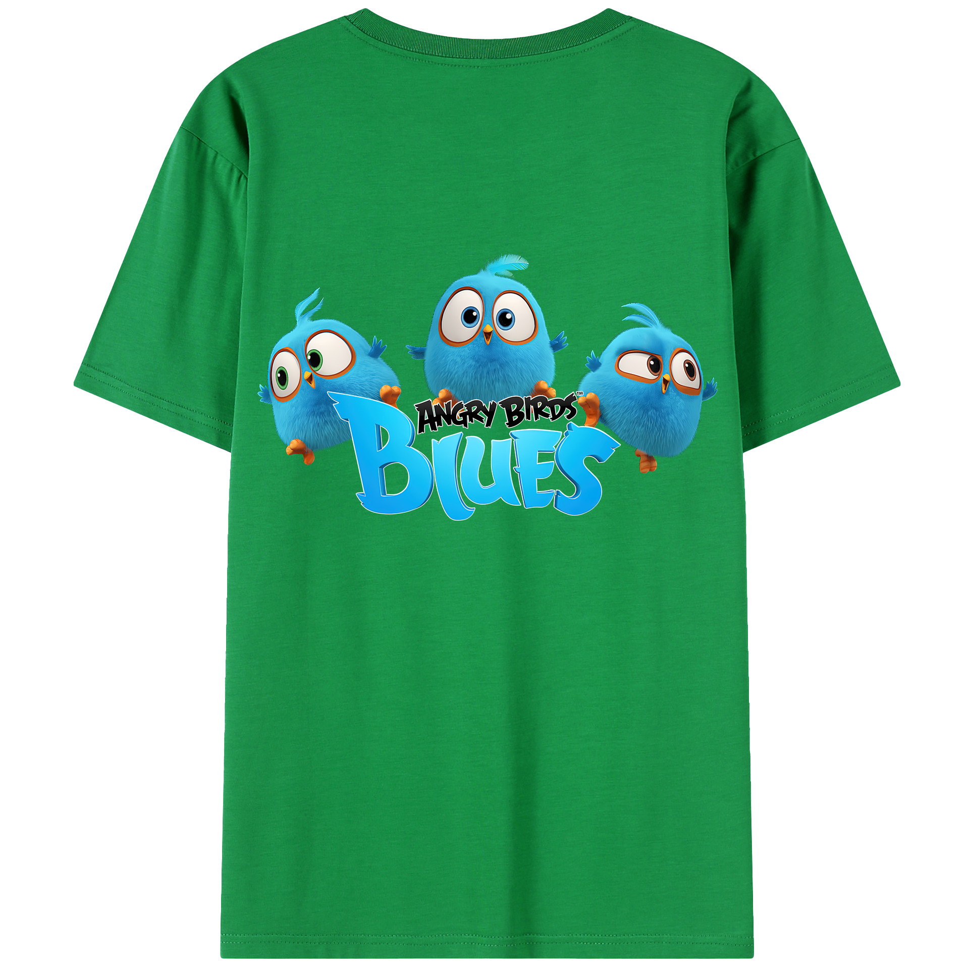 （画像用） Angry Birds アングリーバード 綿100％ メンズ半袖Tシャツ（バックプリント） 通気性