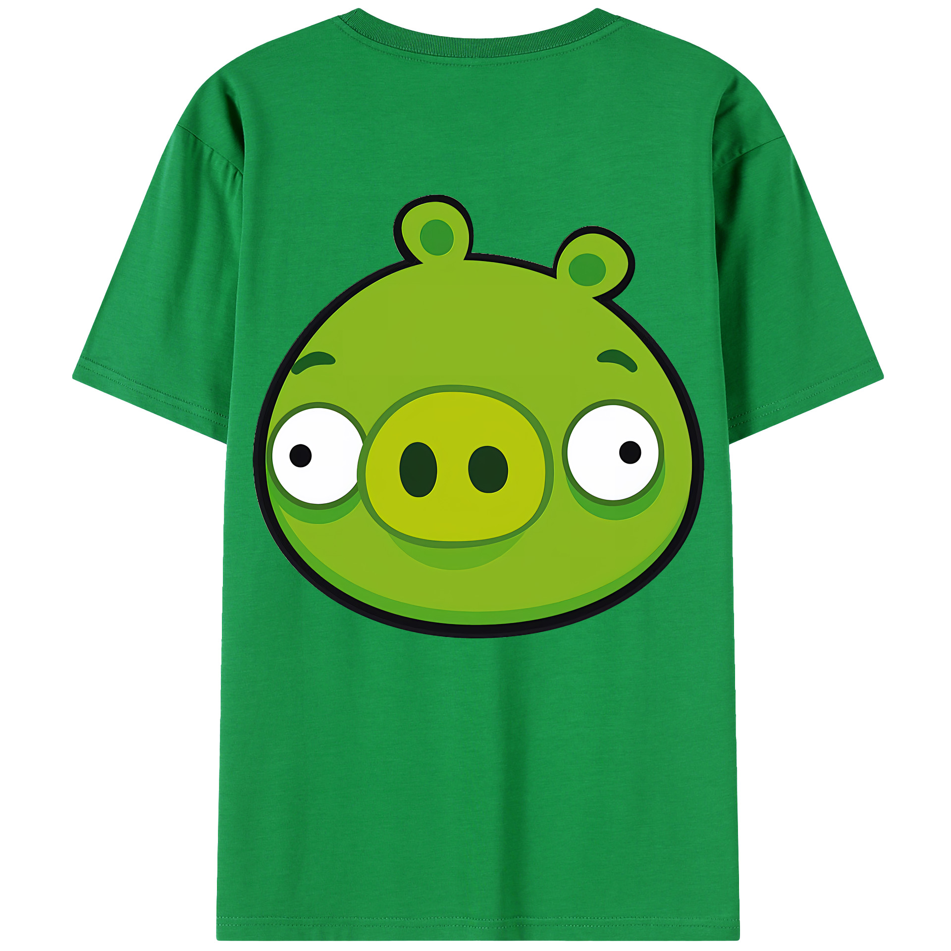 （画像用） Angry Birds アングリーバード 綿100％ メンズ半袖Tシャツ（バックプリント） 通気性