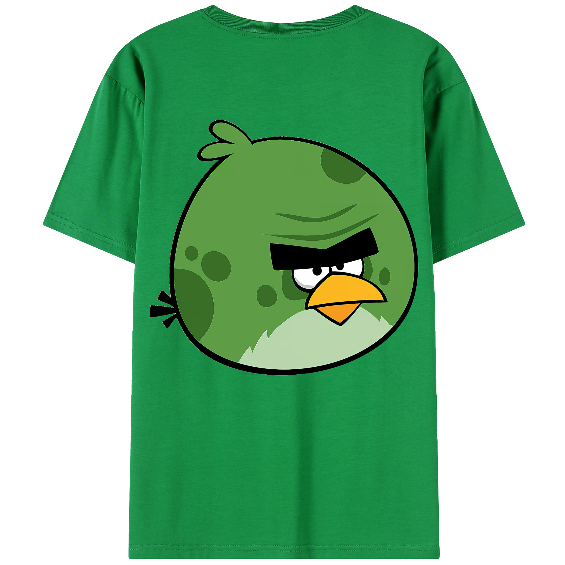 （画像用） Angry Birds アングリーバード 綿100％ メンズ半袖Tシャツ（バックプリント） 通気性