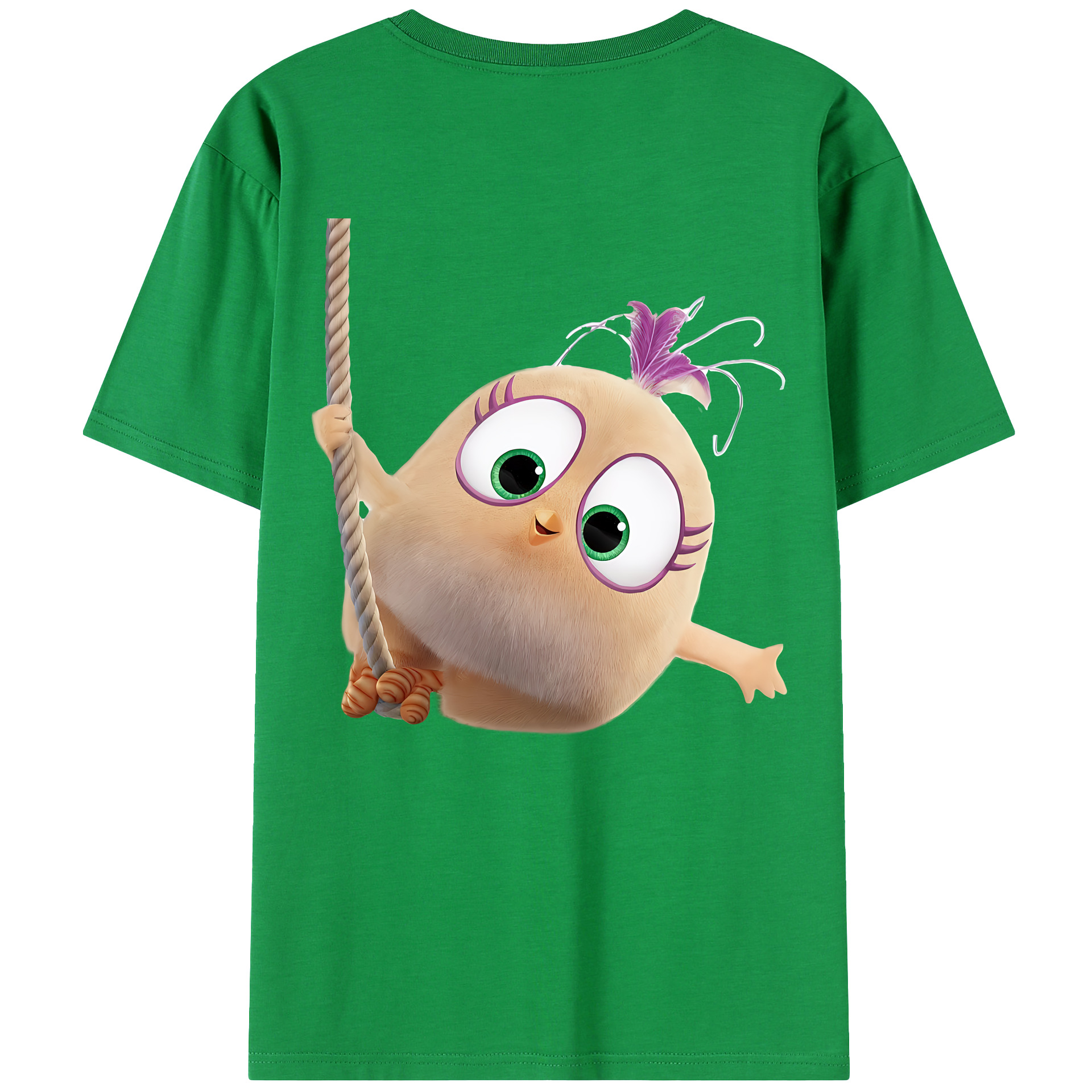 （画像用） Angry Birds アングリーバード 綿100％ メンズ半袖Tシャツ（バックプリント） 通気性