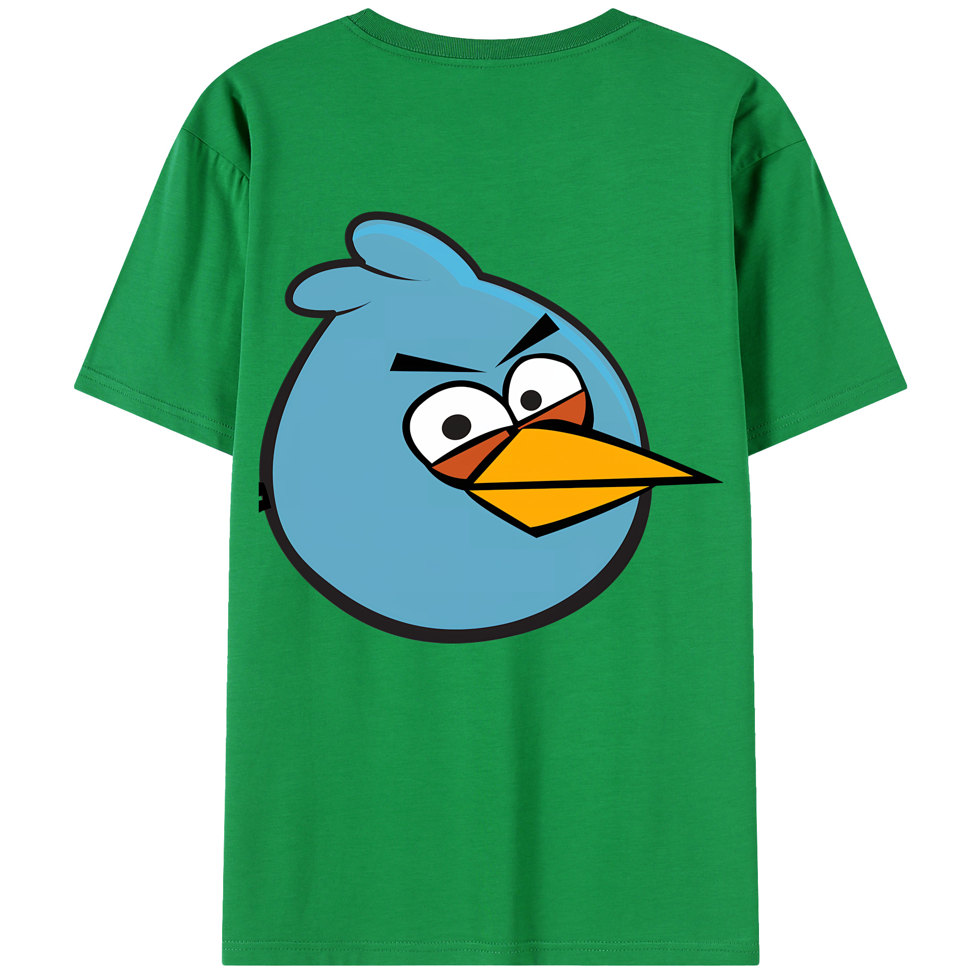 （画像用） Angry Birds アングリーバード 綿100％ メンズ半袖Tシャツ（バックプリント） 通気性