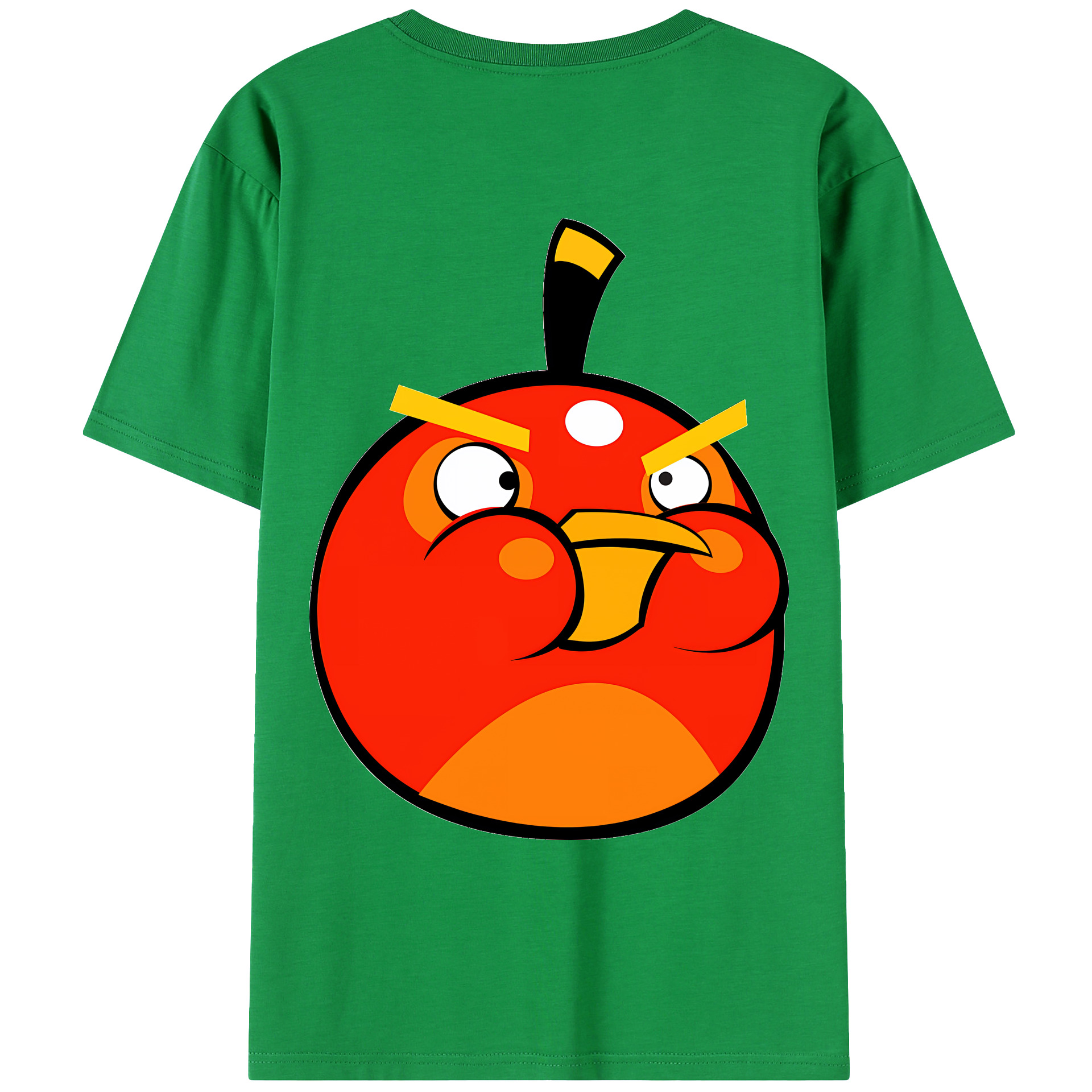 （画像用） Angry Birds アングリーバード 綿100％ メンズ半袖Tシャツ（バックプリント） 通気性