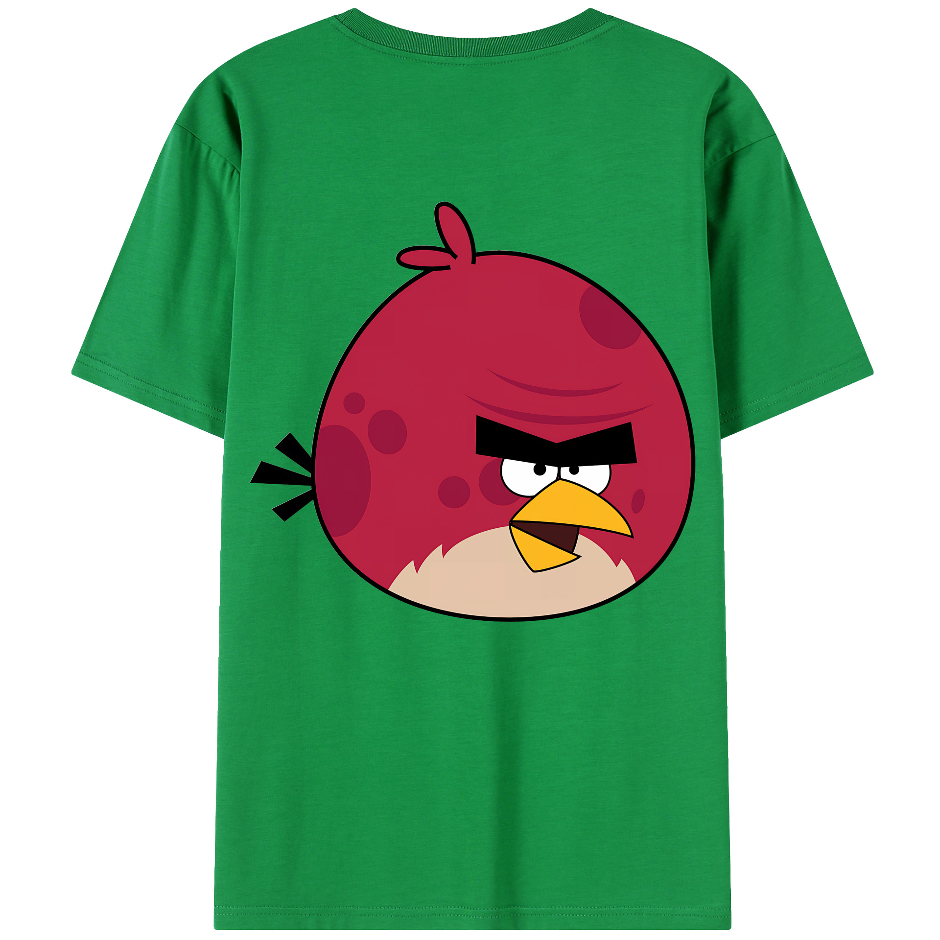 （画像用） Angry Birds アングリーバード 綿100％ メンズ半袖Tシャツ（バックプリント） 通気性