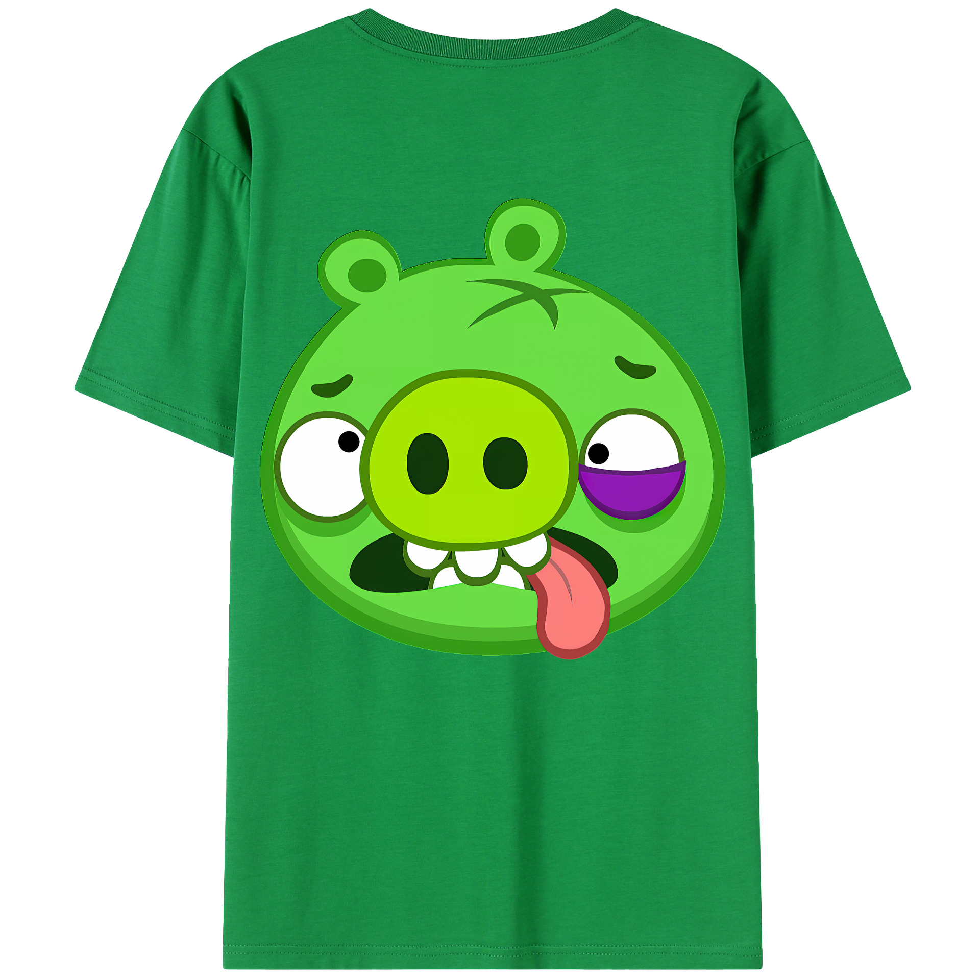 （画像用） Angry Birds アングリーバード 綿100％ メンズ半袖Tシャツ（バックプリント） 通気性