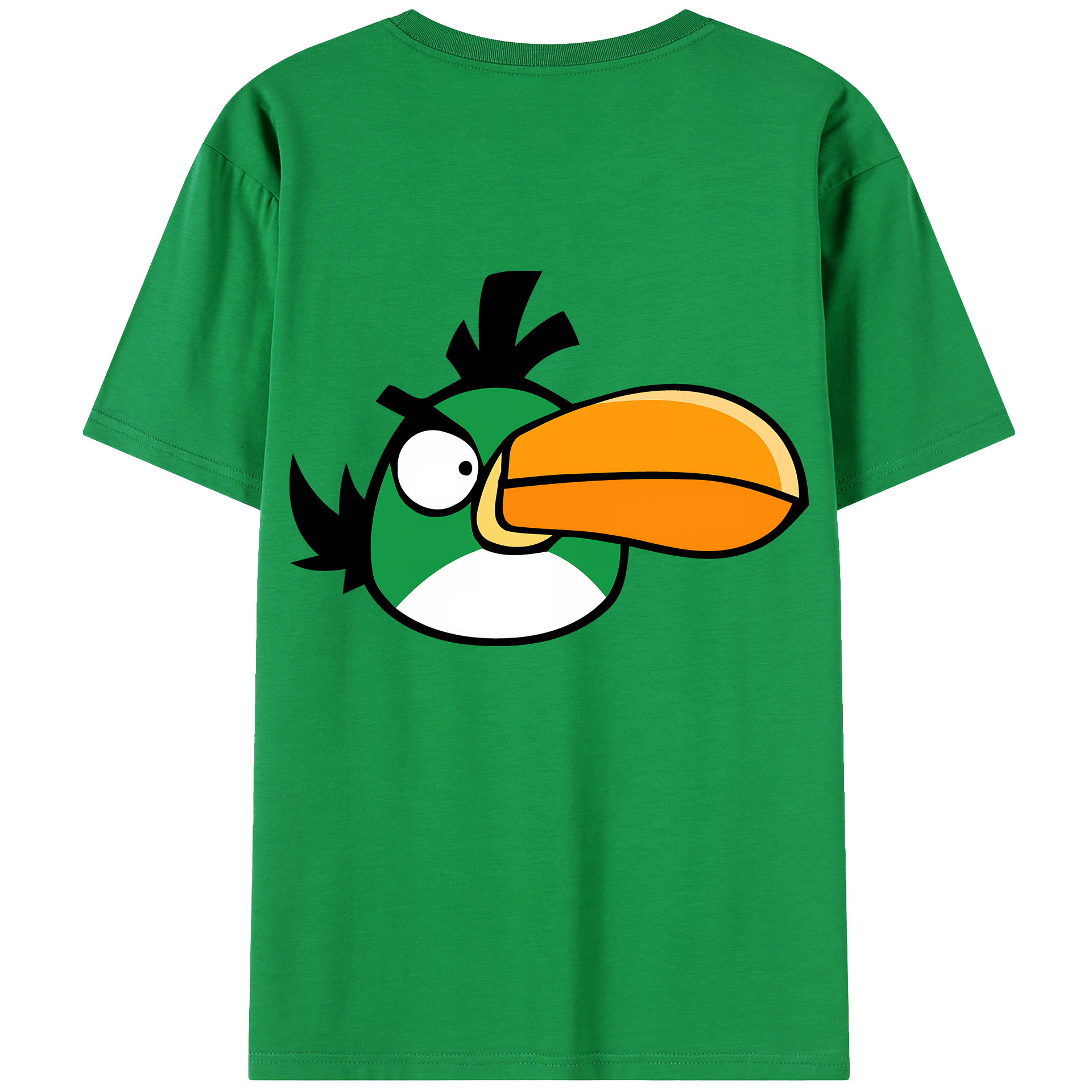 （画像用） Angry Birds アングリーバード 綿100％ メンズ半袖Tシャツ（バックプリント） 通気性