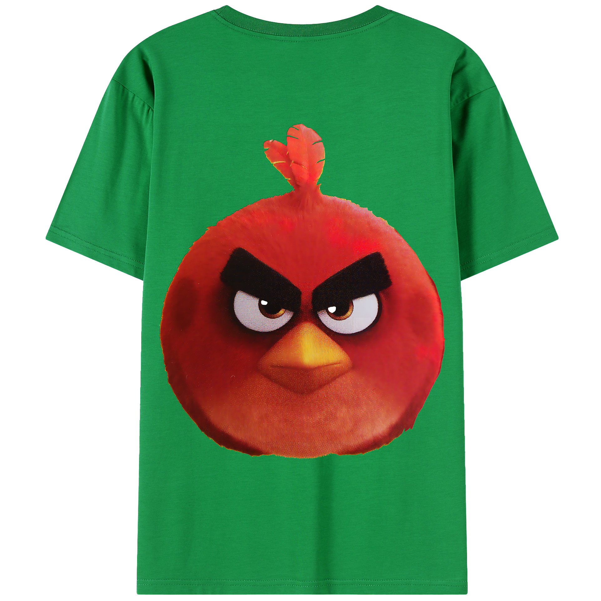 （画像用） Angry Birds アングリーバード 綿100％ メンズ半袖Tシャツ（バックプリント） 通気性