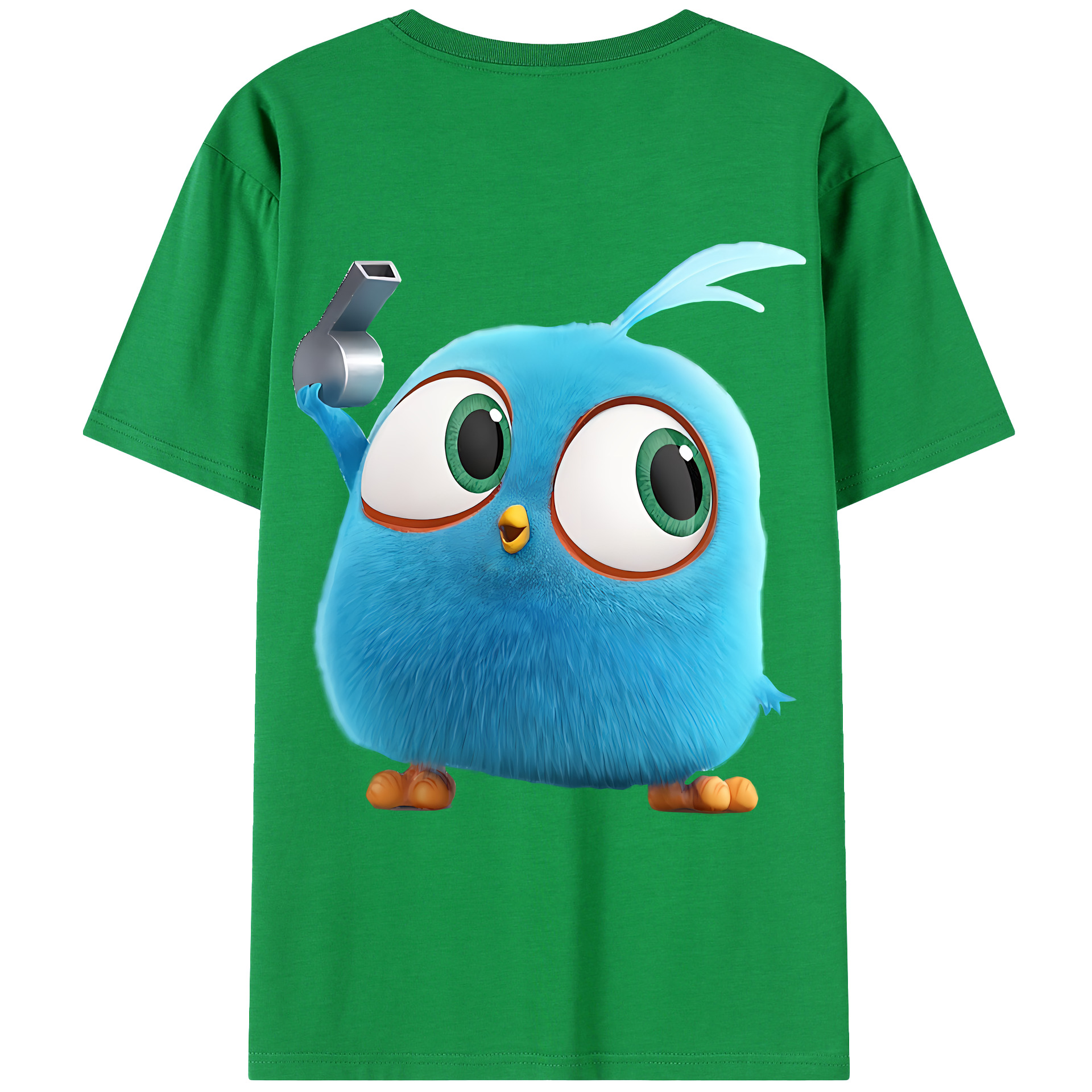 （画像用） Angry Birds アングリーバード 綿100％ メンズ半袖Tシャツ（バックプリント） 通気性