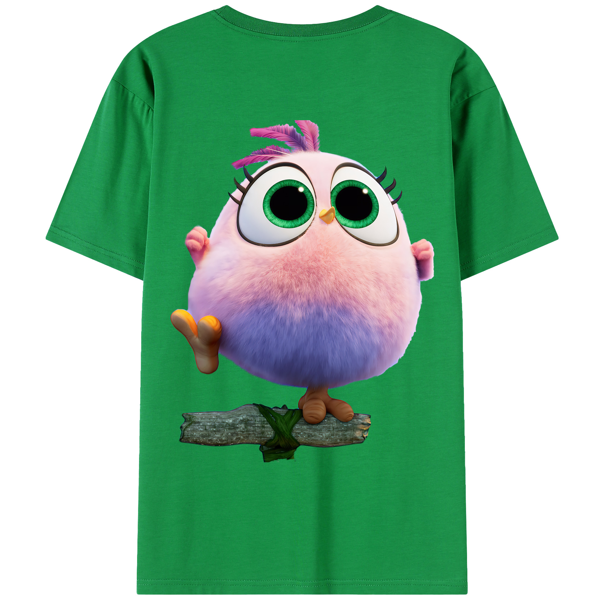 （画像用） Angry Birds アングリーバード 綿100％ メンズ半袖Tシャツ（バックプリント） 通気性