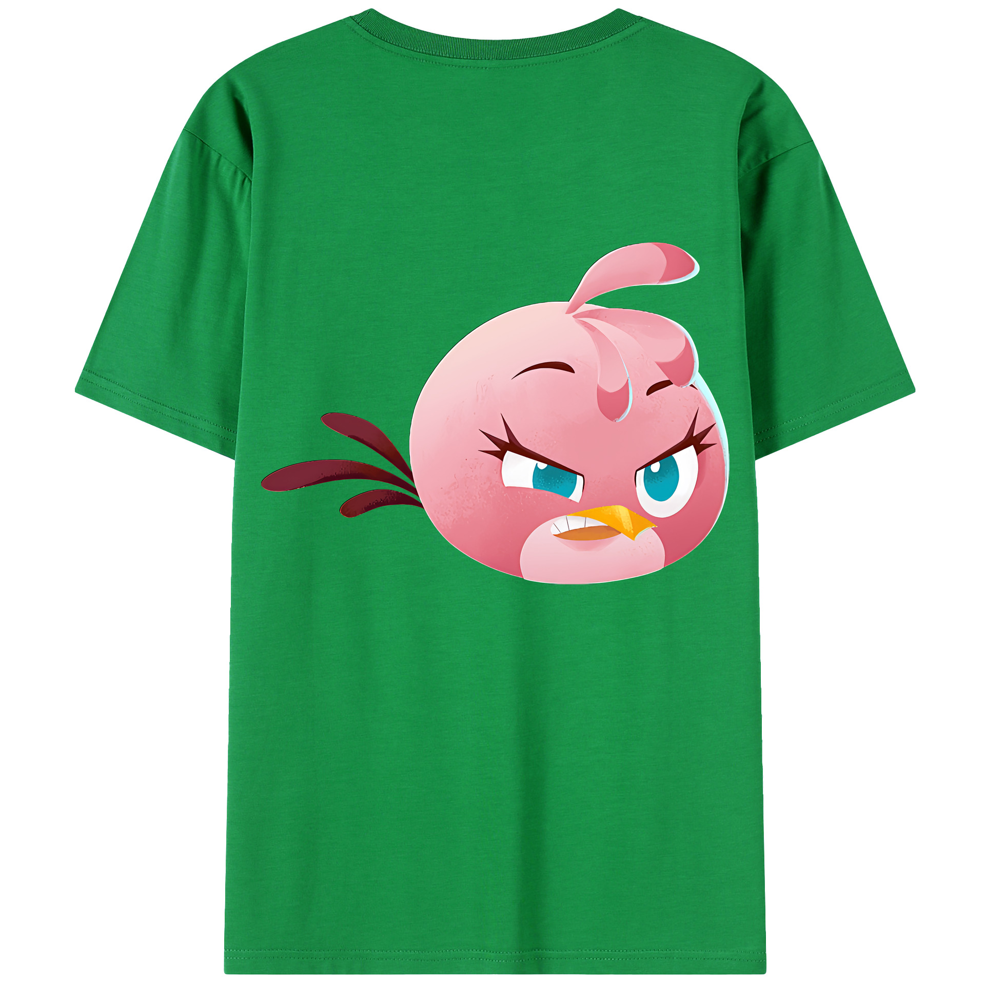 （画像用） Angry Birds アングリーバード 綿100％ メンズ半袖Tシャツ（バックプリント） 通気性