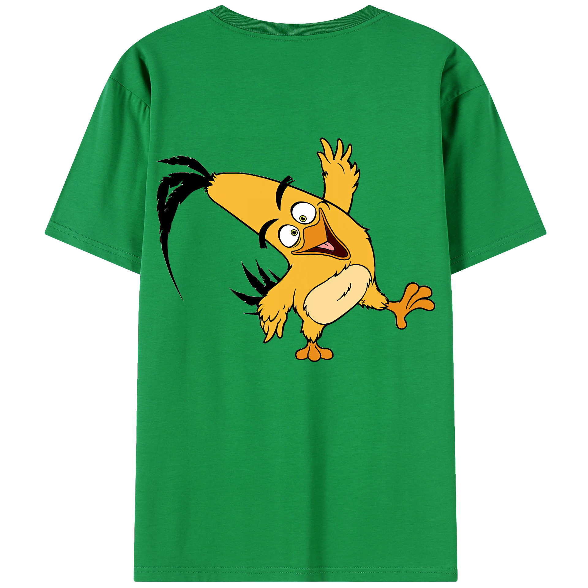 （画像用） Angry Birds アングリーバード 綿100％ メンズ半袖Tシャツ（バックプリント） 通気性