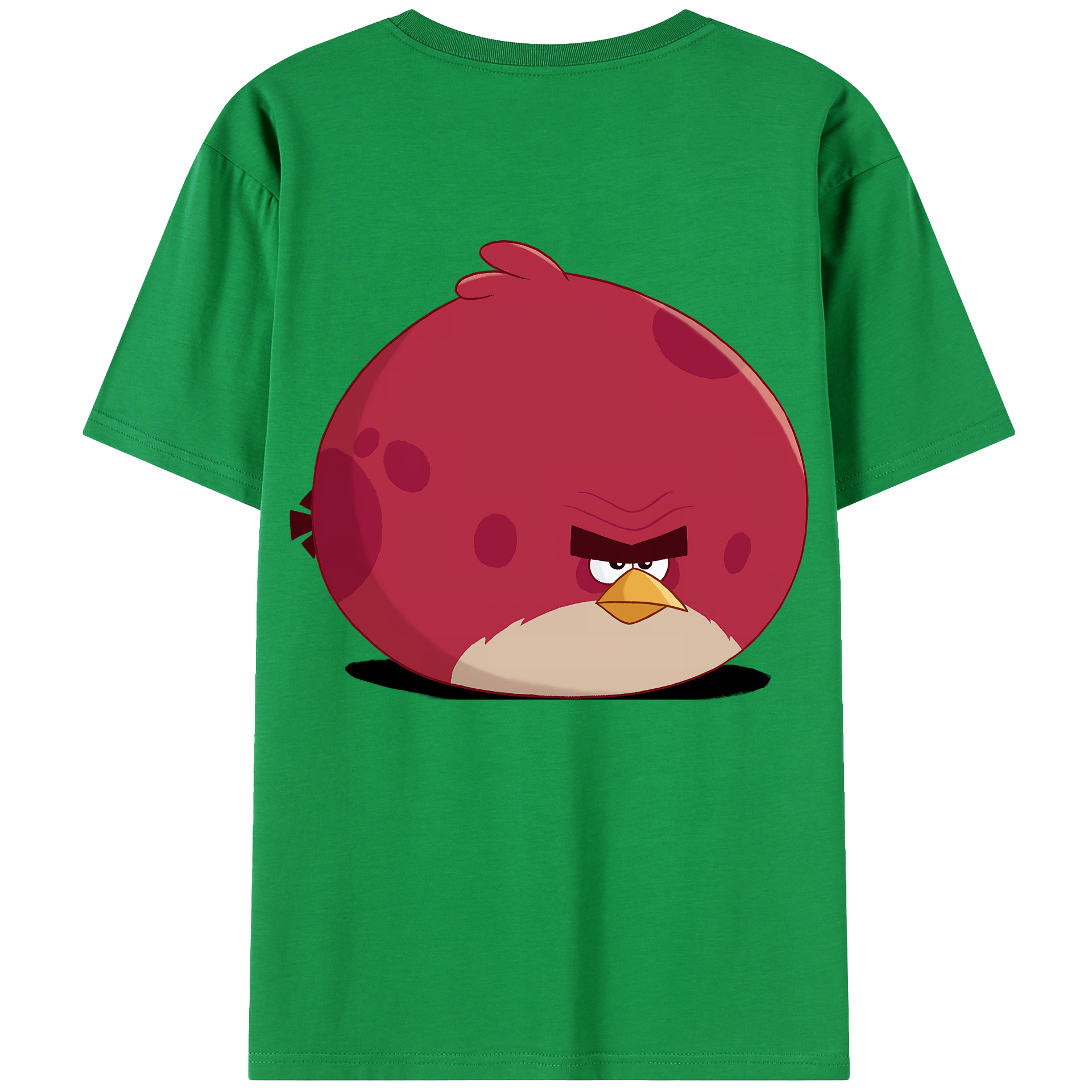 （画像用） Angry Birds アングリーバード 綿100％ メンズ半袖Tシャツ（バックプリント） 通気性