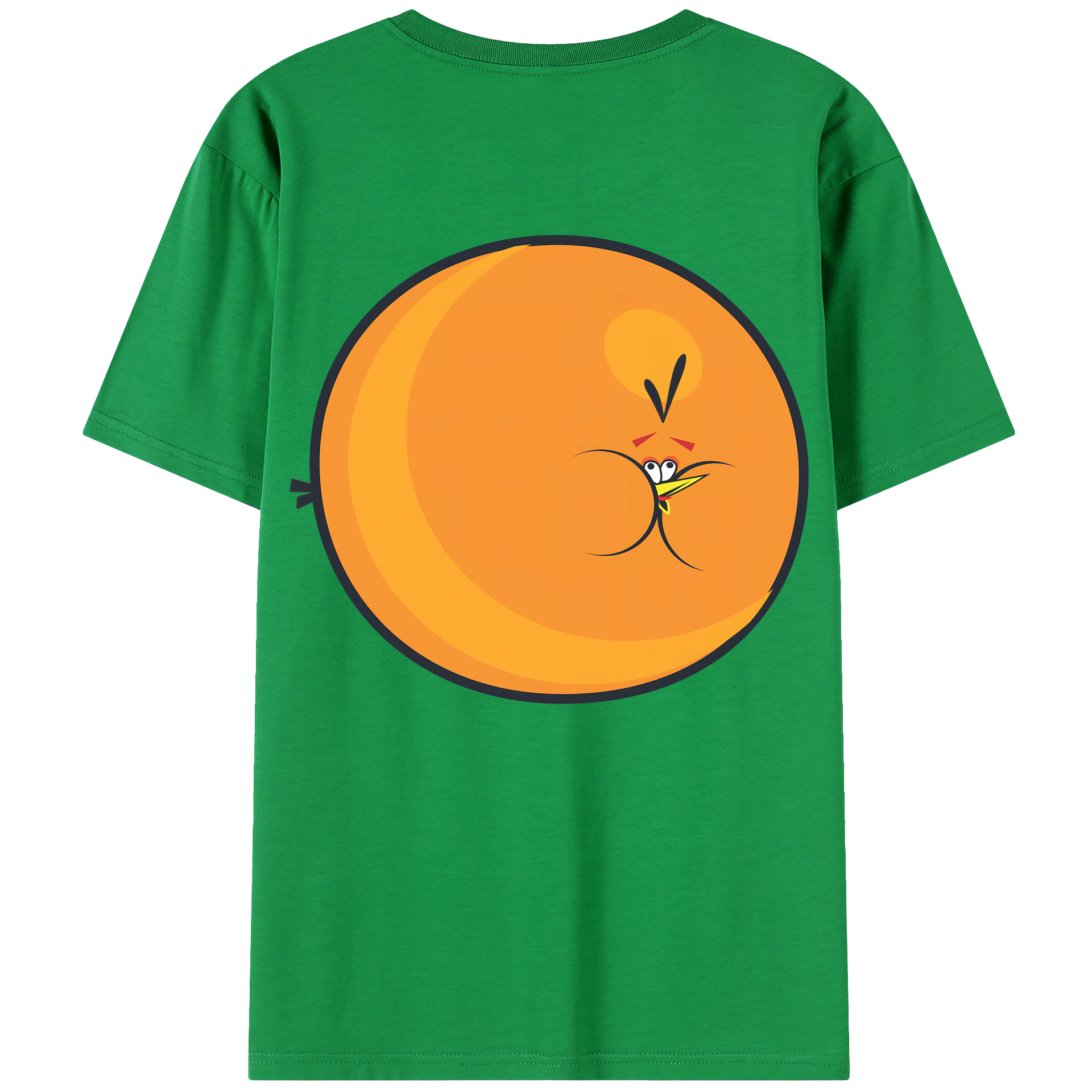 （画像用） Angry Birds アングリーバード 綿100％ メンズ半袖Tシャツ（バックプリント） 通気性