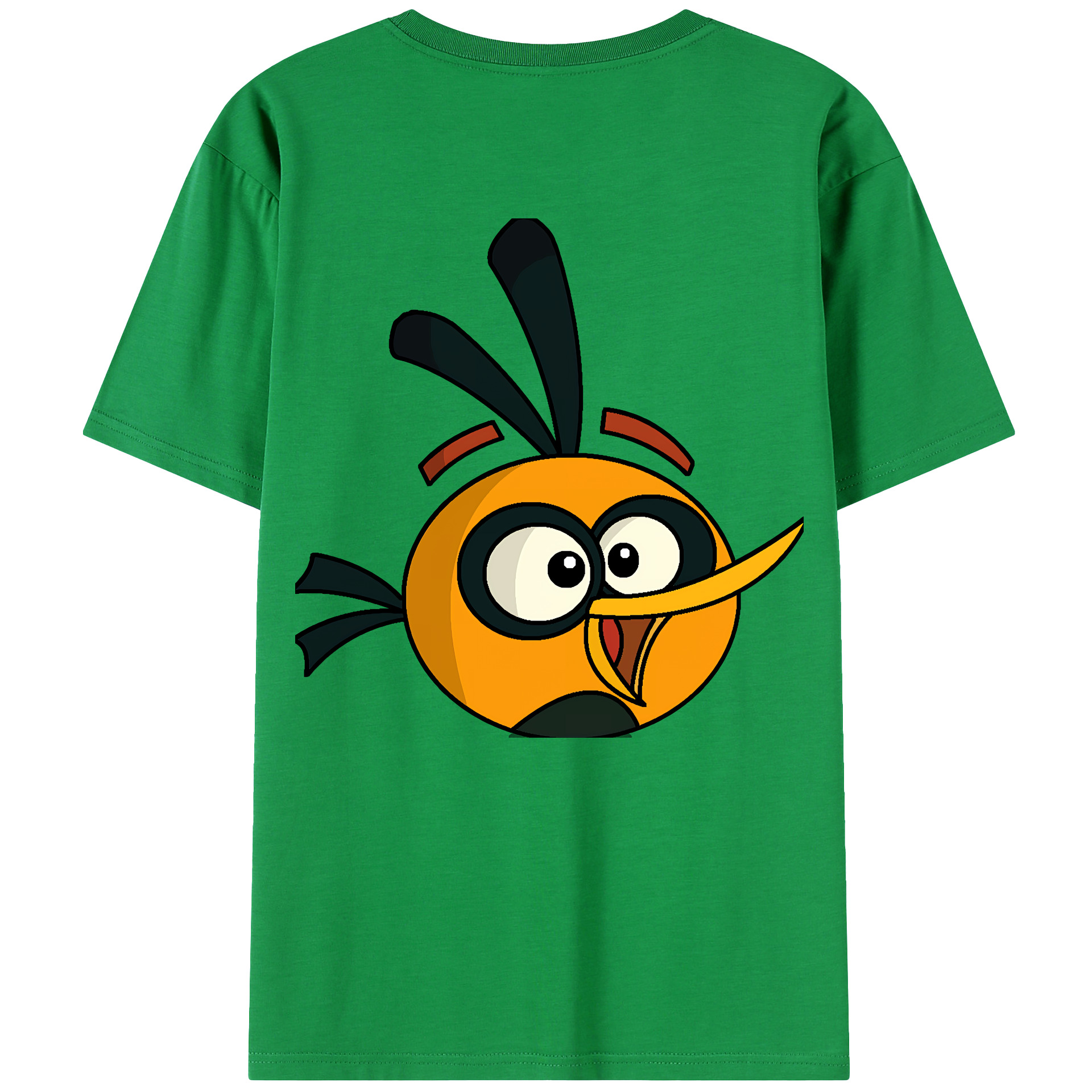 （画像用） Angry Birds アングリーバード 綿100％ メンズ半袖Tシャツ（バックプリント） 通気性