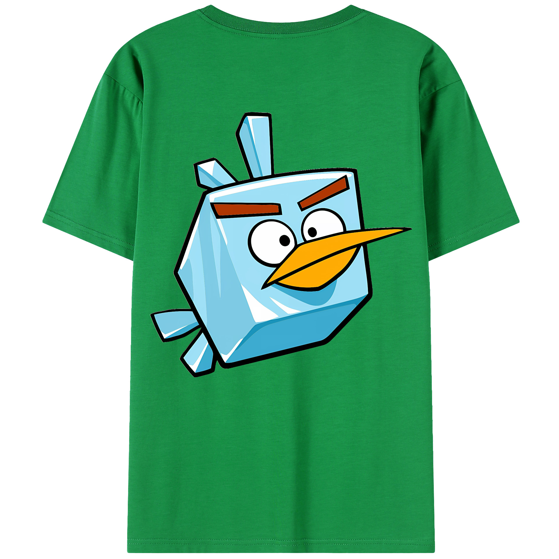 （画像用） Angry Birds アングリーバード 綿100％ メンズ半袖Tシャツ（バックプリント） 通気性