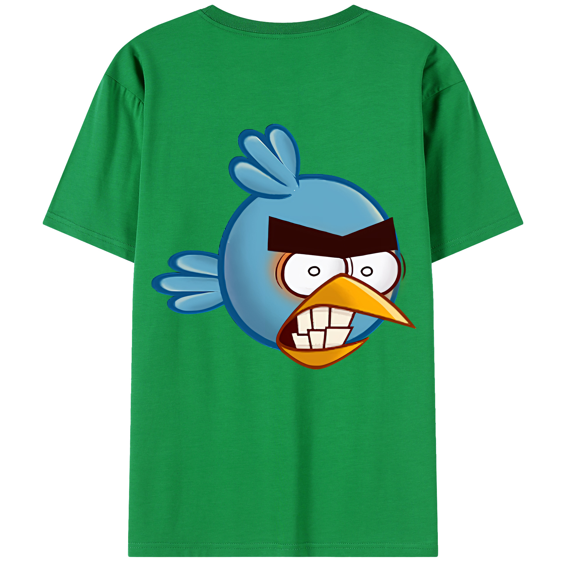 （画像用） Angry Birds アングリーバード 綿100％ メンズ半袖Tシャツ（バックプリント） 通気性