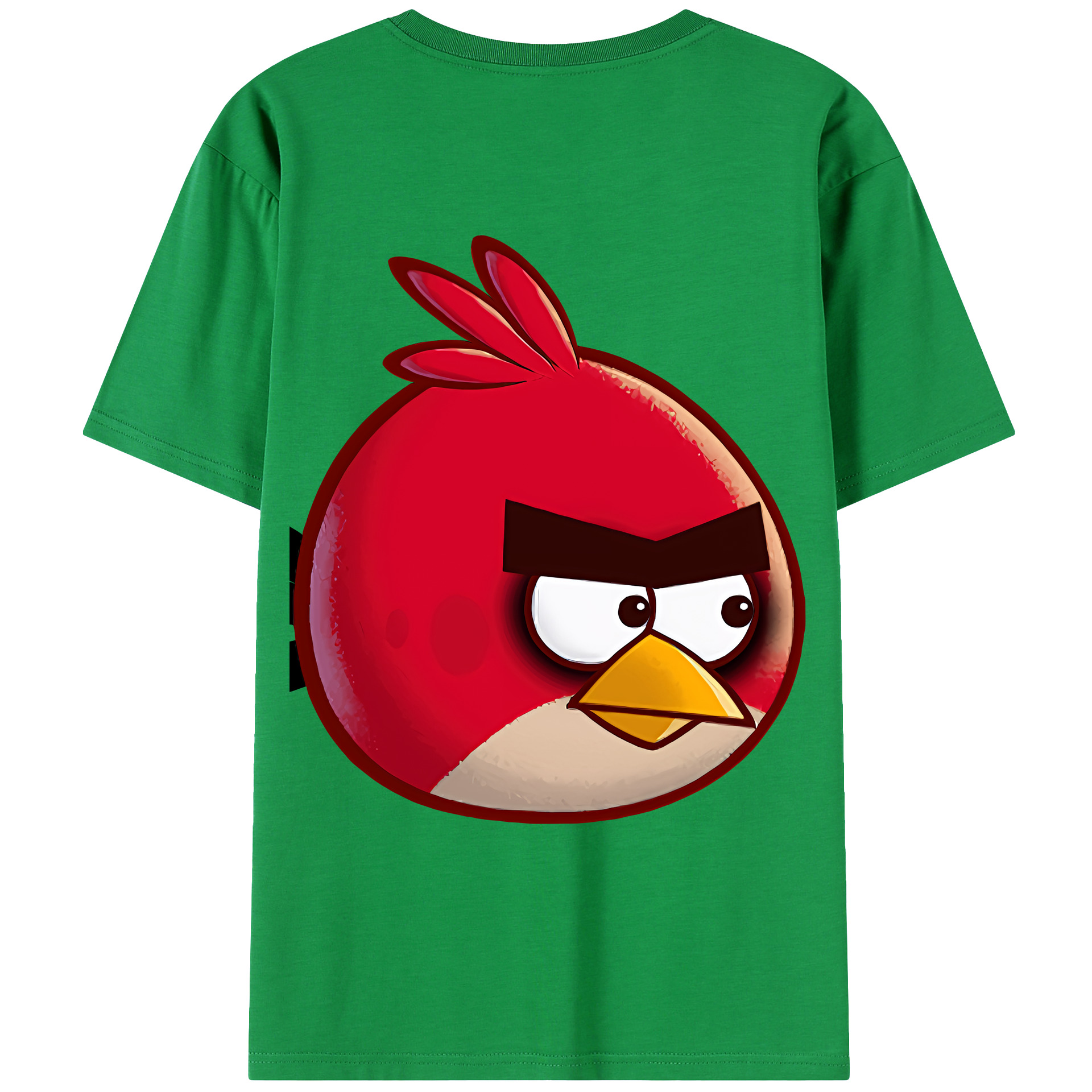 （画像用） Angry Birds アングリーバード 綿100％ メンズ半袖Tシャツ（バックプリント） 通気性