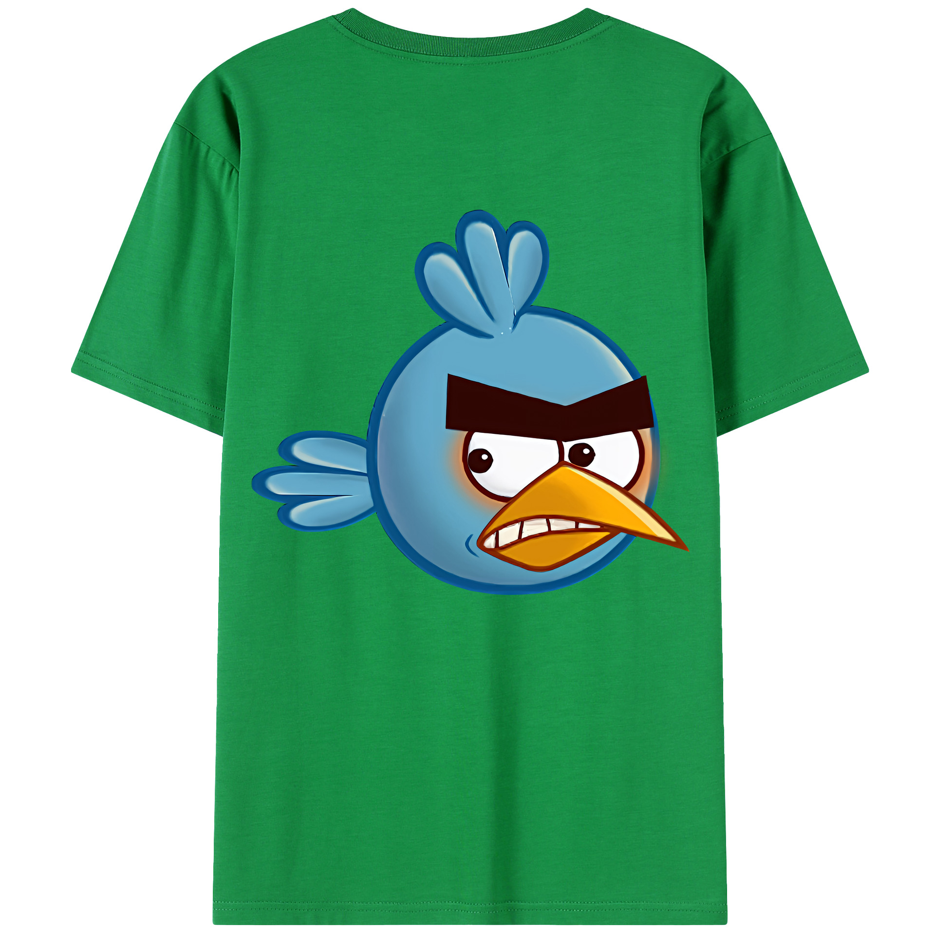 （画像用） Angry Birds アングリーバード 綿100％ メンズ半袖Tシャツ（バックプリント） 通気性