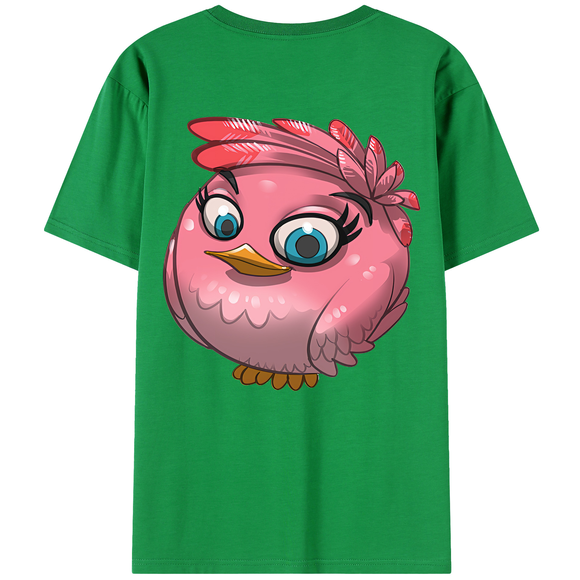 （画像用） Angry Birds アングリーバード 綿100％ メンズ半袖Tシャツ（バックプリント） 通気性
