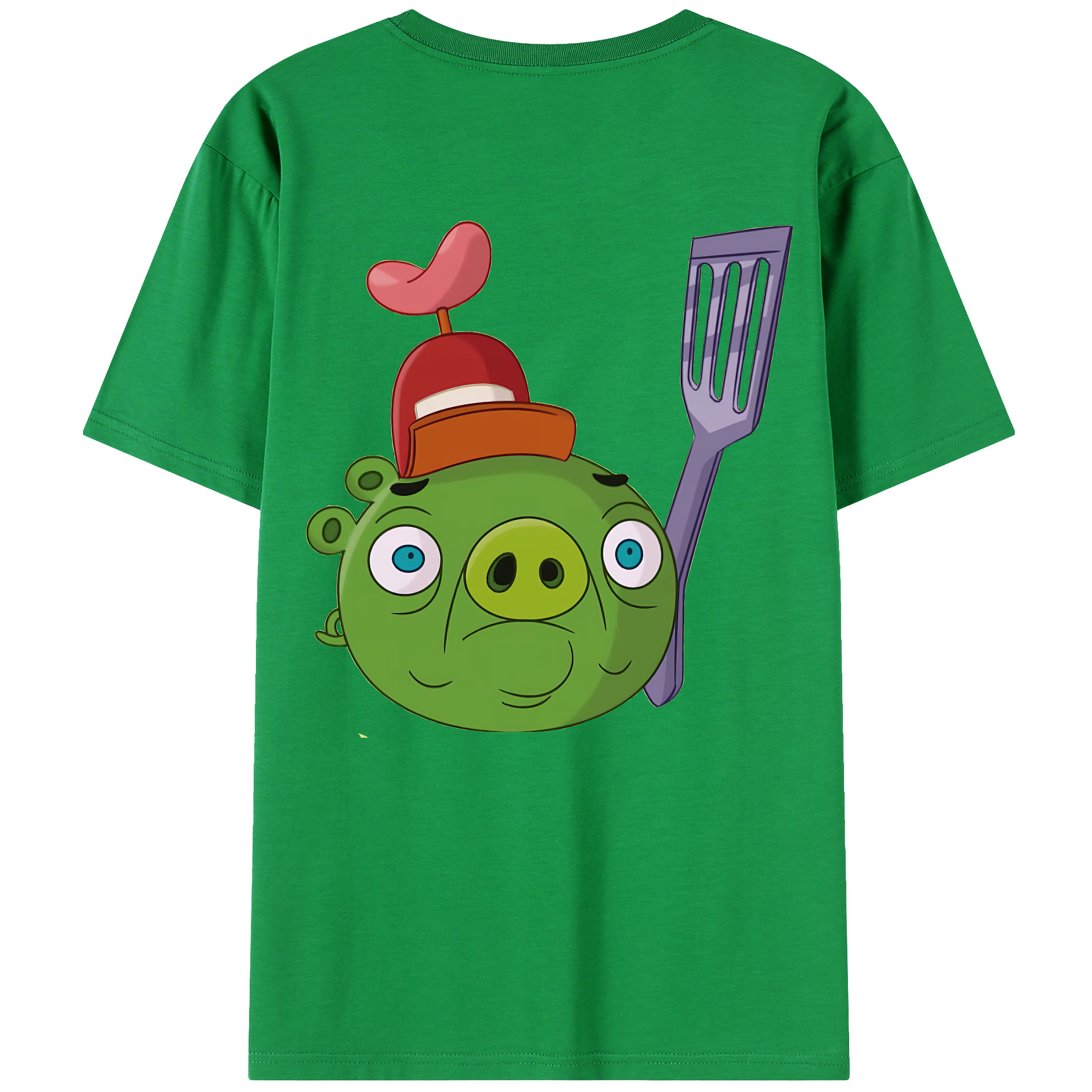 （画像用） Angry Birds アングリーバード 綿100％ メンズ半袖Tシャツ（バックプリント） 通気性