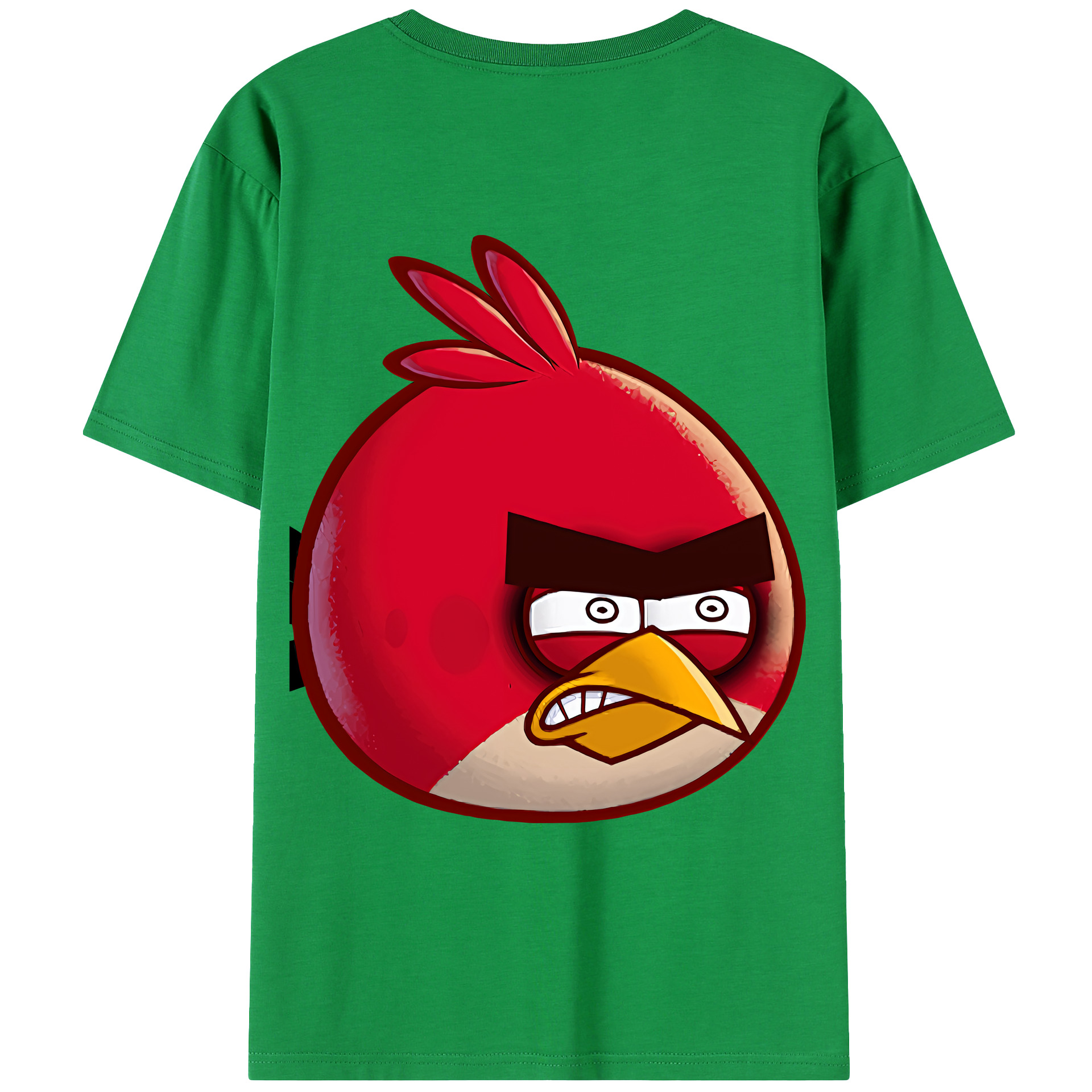 （画像用） Angry Birds アングリーバード 綿100％ メンズ半袖Tシャツ（バックプリント） 通気性