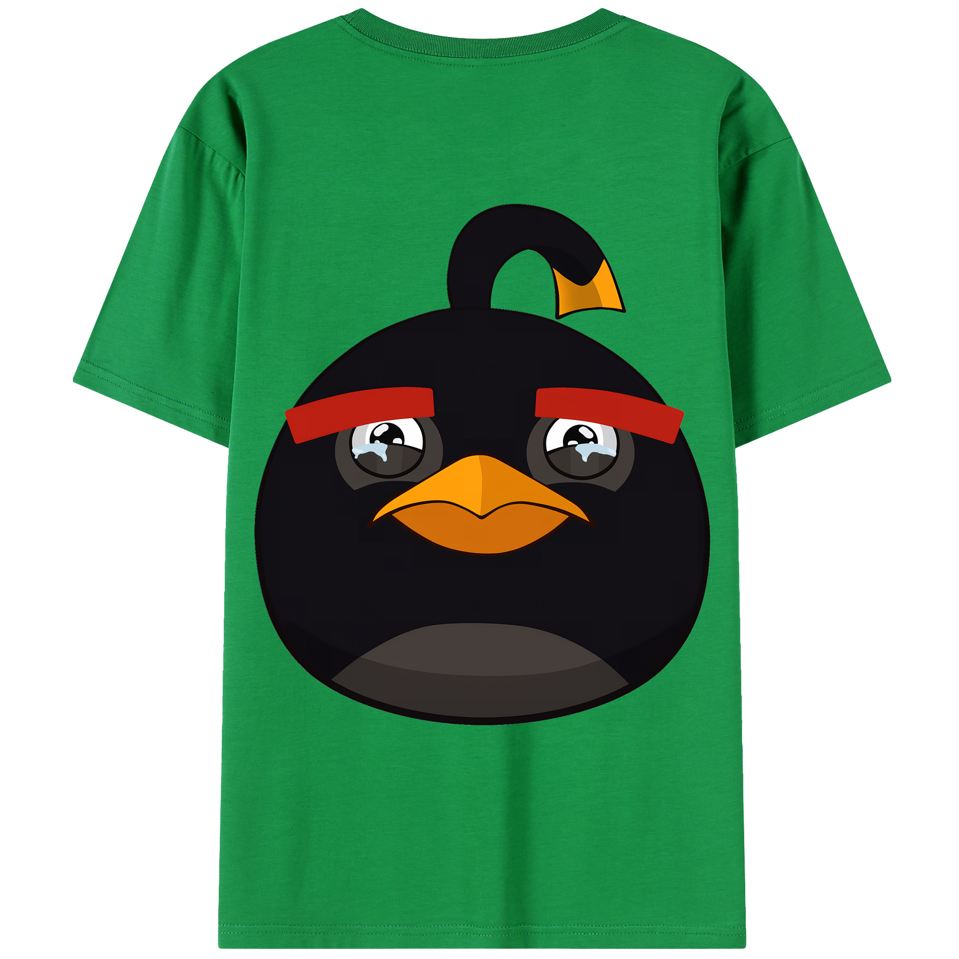（画像用） Angry Birds アングリーバード 綿100％ メンズ半袖Tシャツ（バックプリント） 通気性