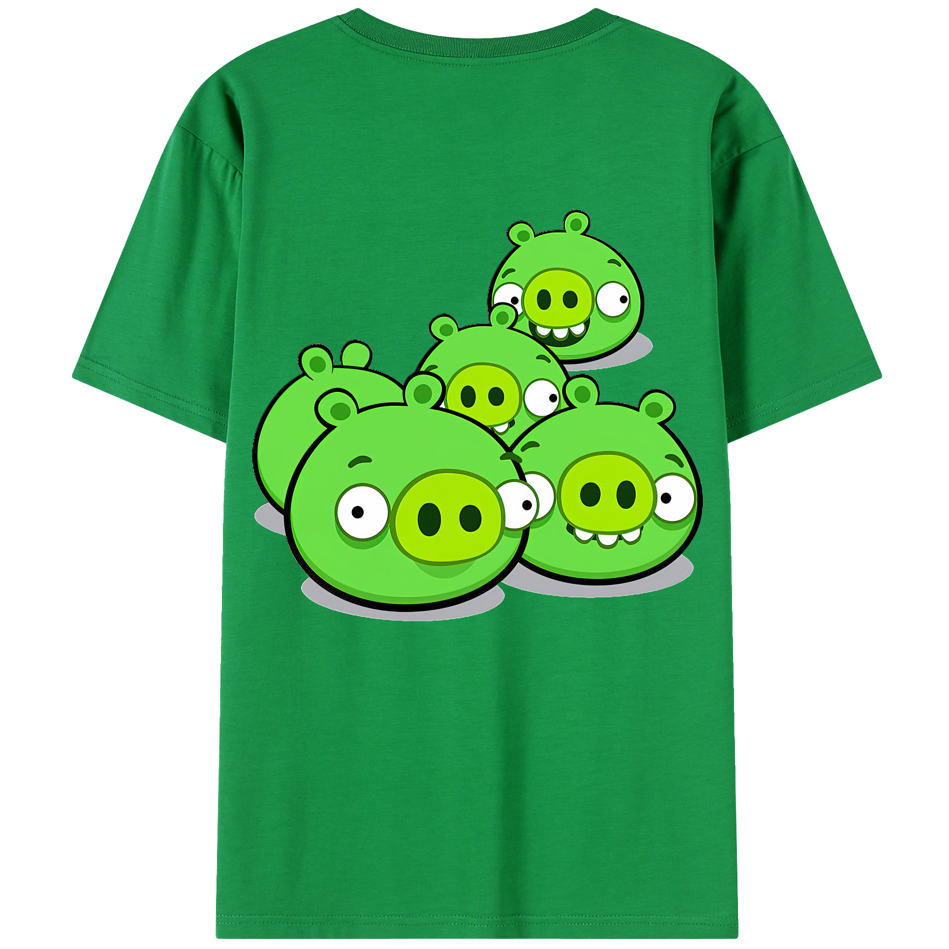 （画像用） Angry Birds アングリーバード 綿100％ メンズ半袖Tシャツ（バックプリント） 通気性