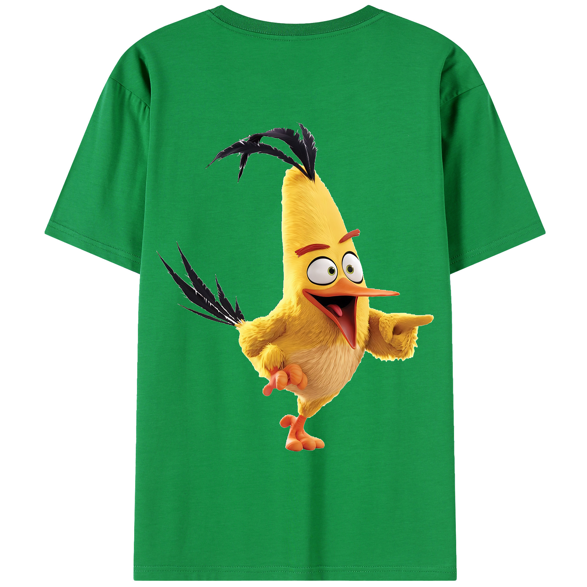 （画像用） Angry Birds アングリーバード 綿100％ メンズ半袖Tシャツ（バックプリント） 通気性