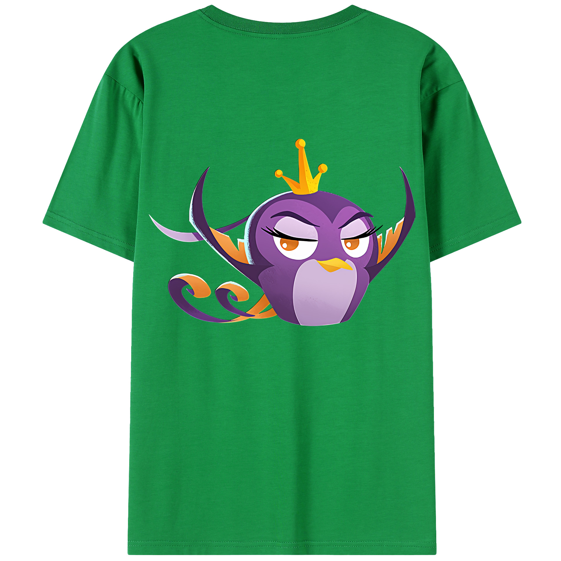 （画像用） Angry Birds アングリーバード 綿100％ メンズ半袖Tシャツ（バックプリント） 通気性